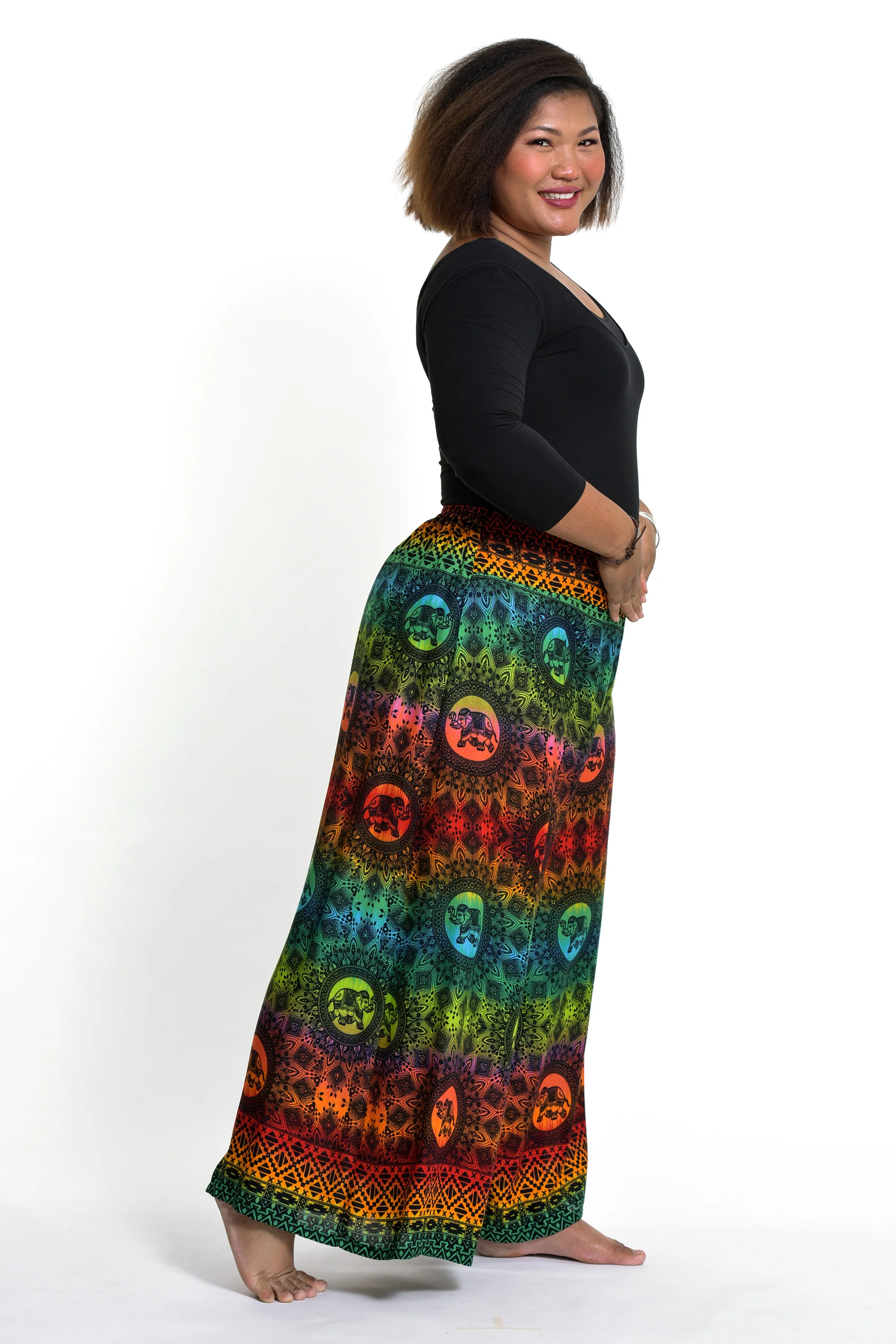 1596-Plus-Size-Rainbow-Elephant-Palazzo-Style-Elephant-Pants-in-Orange-3.webp Plus Size Rainbow Elephant Palazzo Style Elephant Pants in Orange