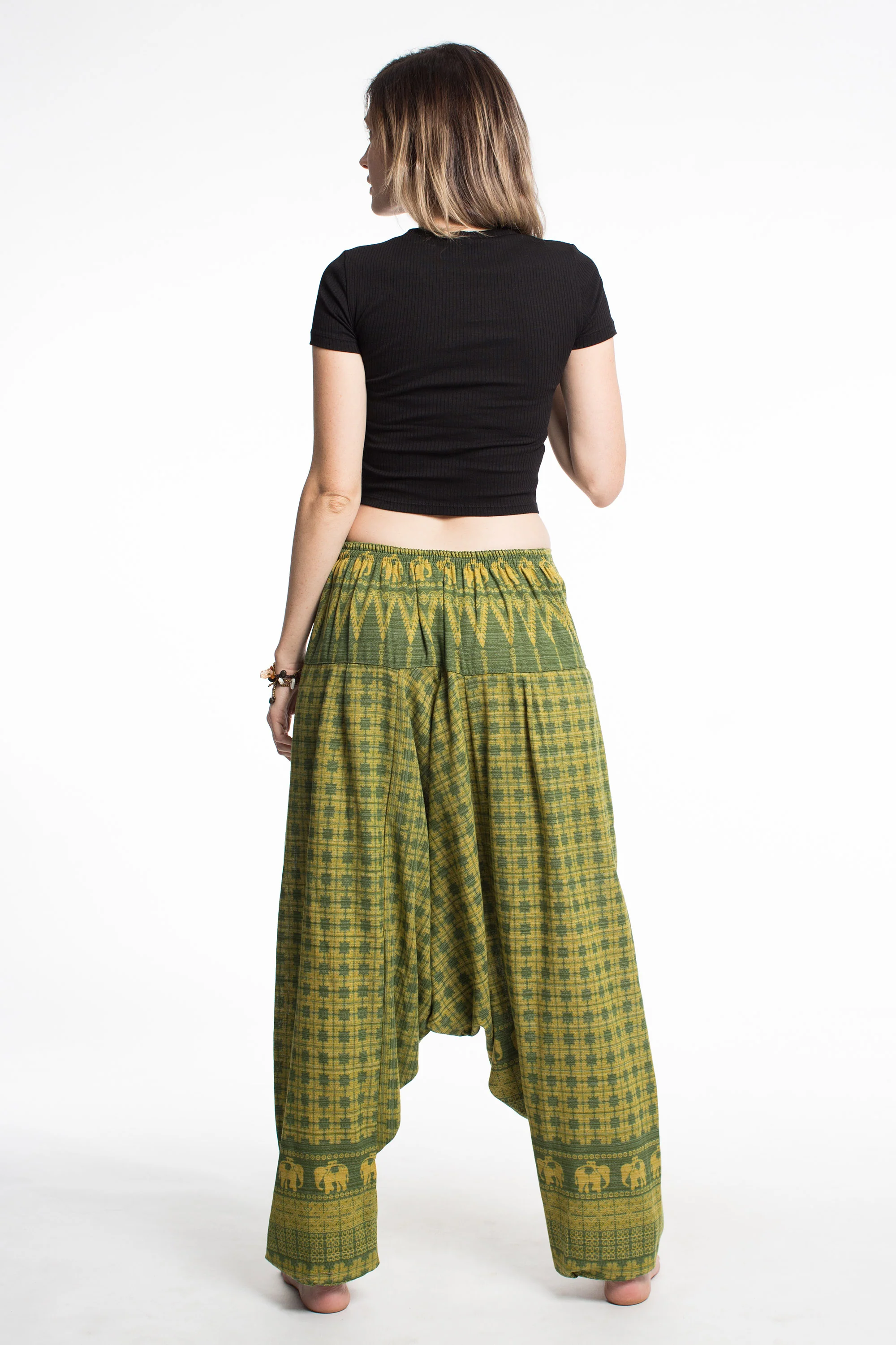 1598-Hill-Tribe-Elephant-Women-s-Elephant-Pants-in-Green-5.webp Hill Tribe Elephant Women's Elephant Pants in Green