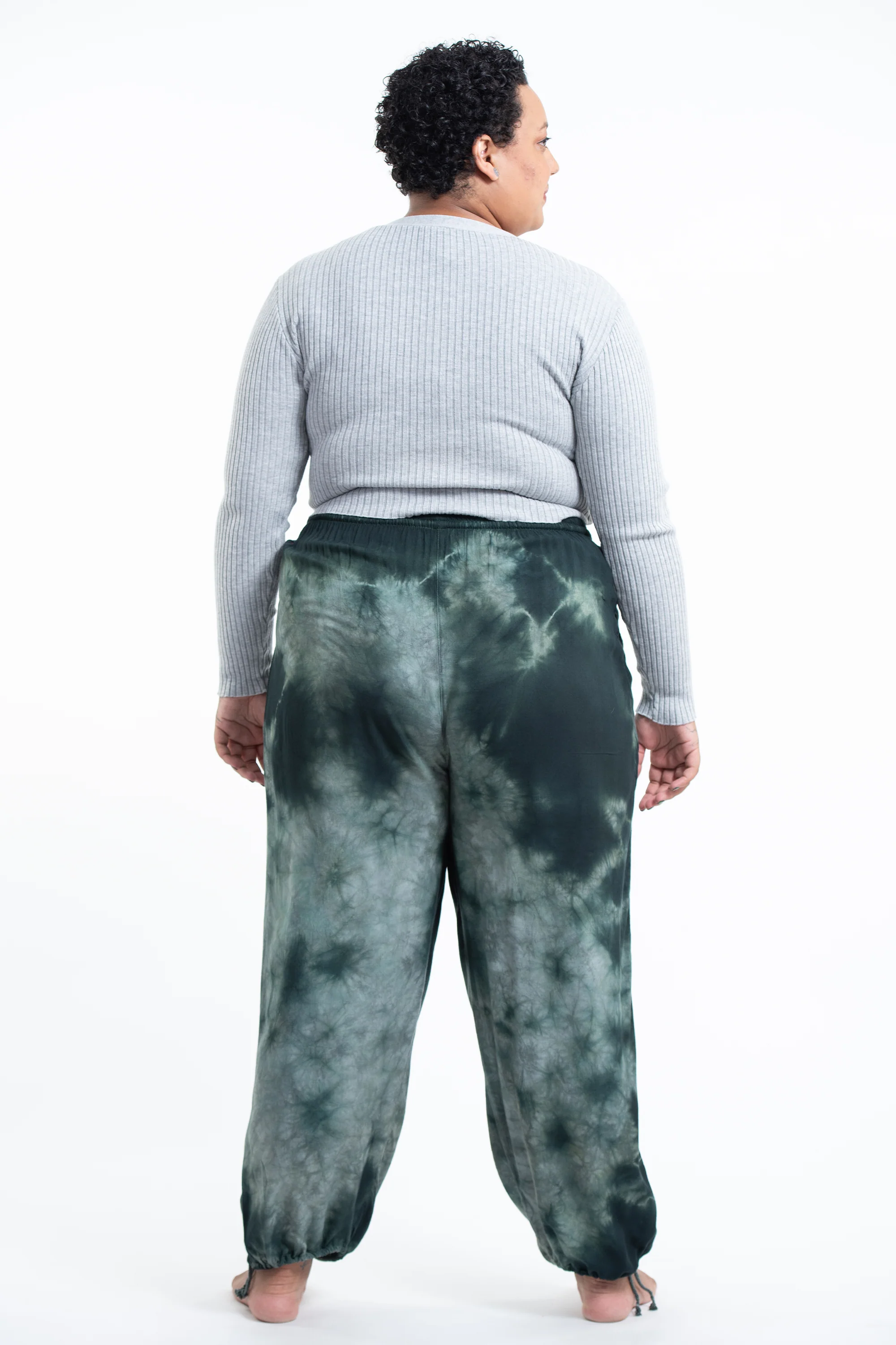 1618-Plus-Size-Tie-Dye-Drawstring-Women-s-Yoga-Massage-Pants-in-Dark-Teal-4.webp Plus Size Tie Dye Drawstring Women's Yoga Massage Pants in Dark Teal