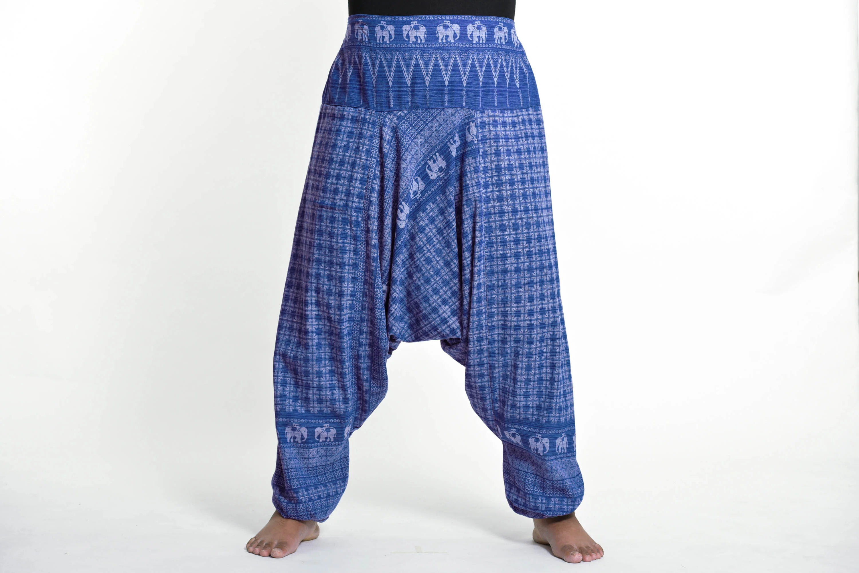 1626-Plus-Size-Hill-Tribe-Elephant-Women-s-Elephant-Pants-in-Blue-2.webp Plus Size Hill Tribe Elephant Women's Elephant Pants in Blue