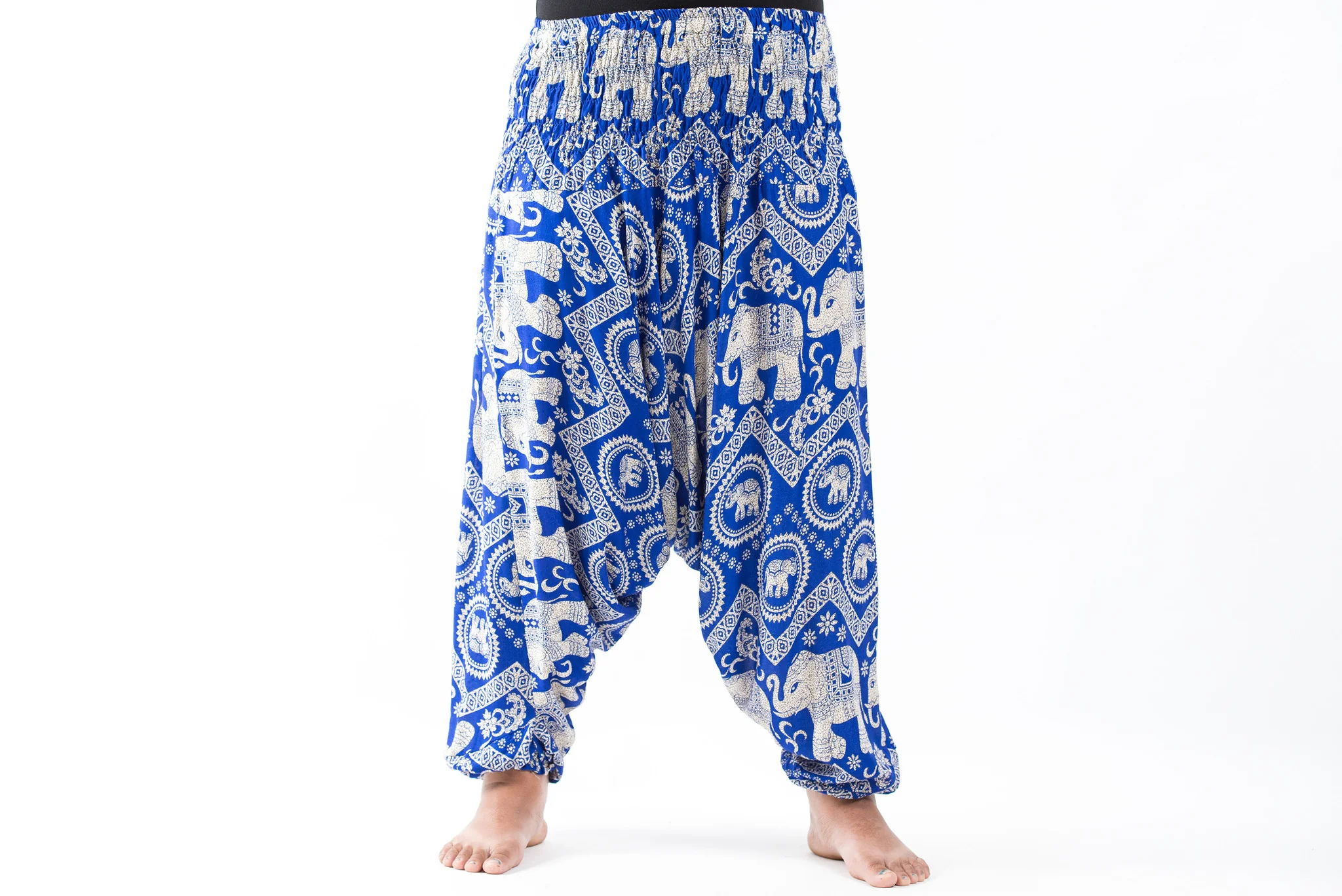 Plus Size Imperial Elephant 2-in-1 Jumpsuit Elephant Pants in Blue