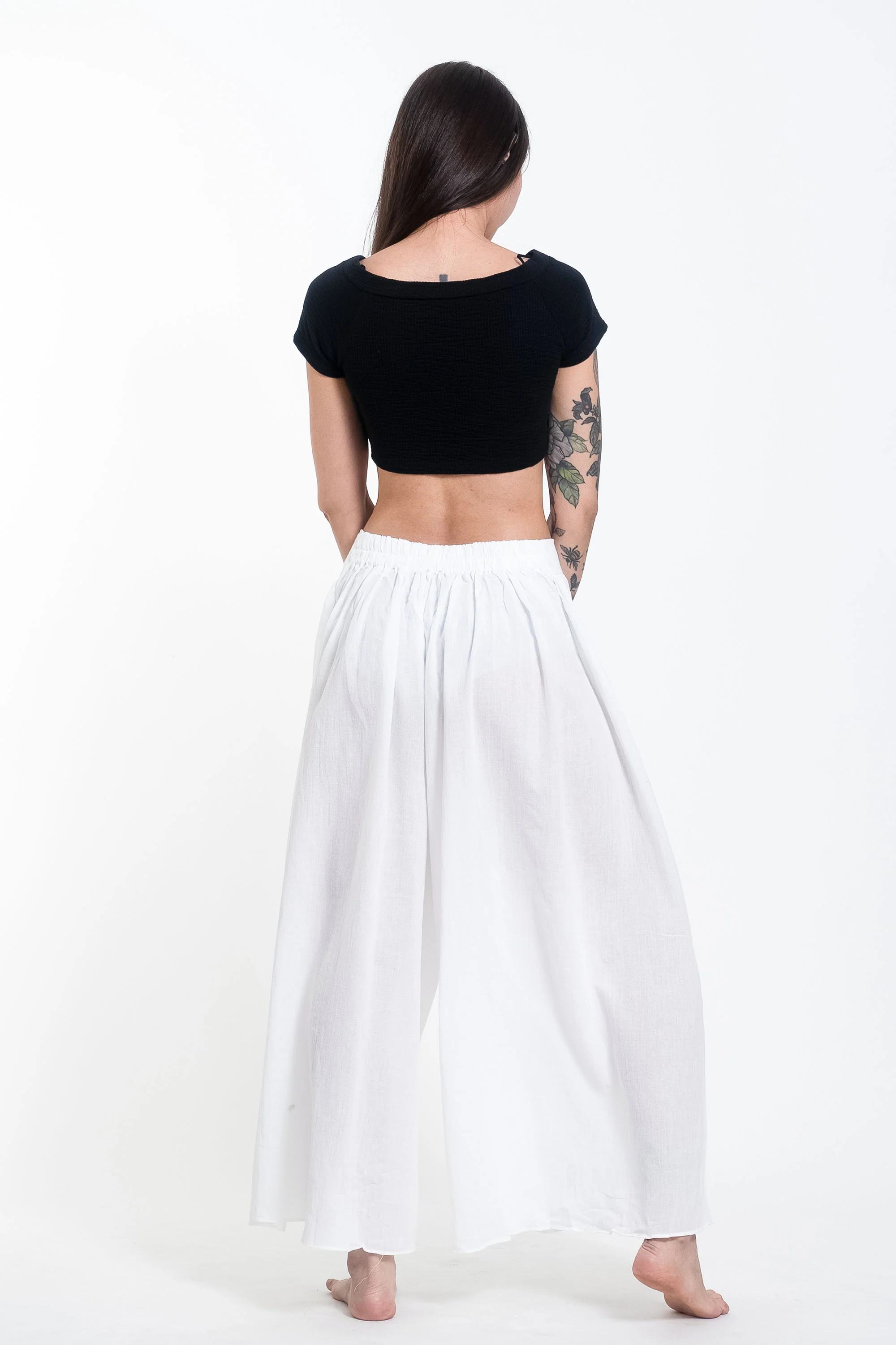 1635-Women-s-Cotton-Wrap-Palazzo-Pants-in-Solid-White-4.webp Women's Cotton Wrap Palazzo Pants in Solid White