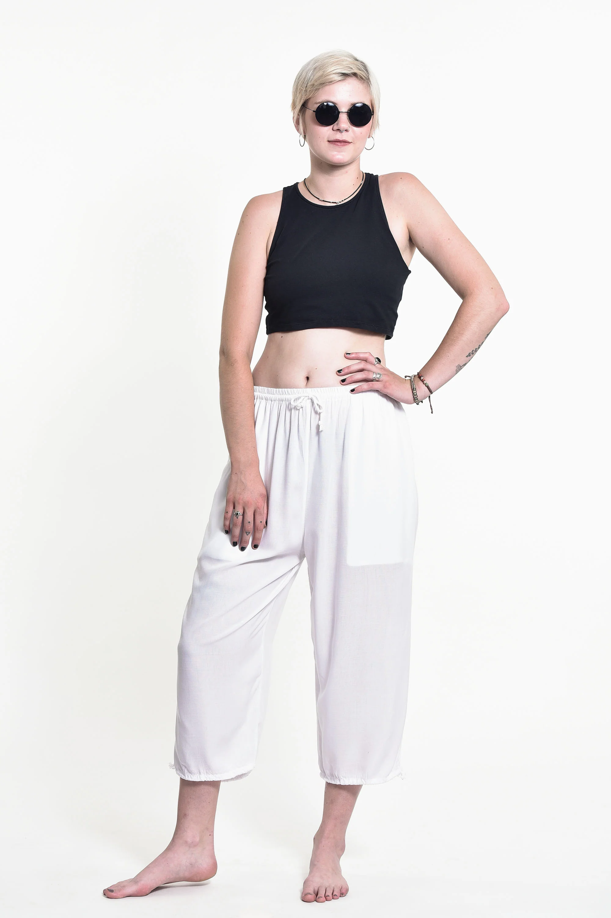 1638-Women-s-Drawstring-Yoga-Massage-Cropped-Pants-in-White-5.webp Women's Drawstring Yoga Massage Cropped Pants in White