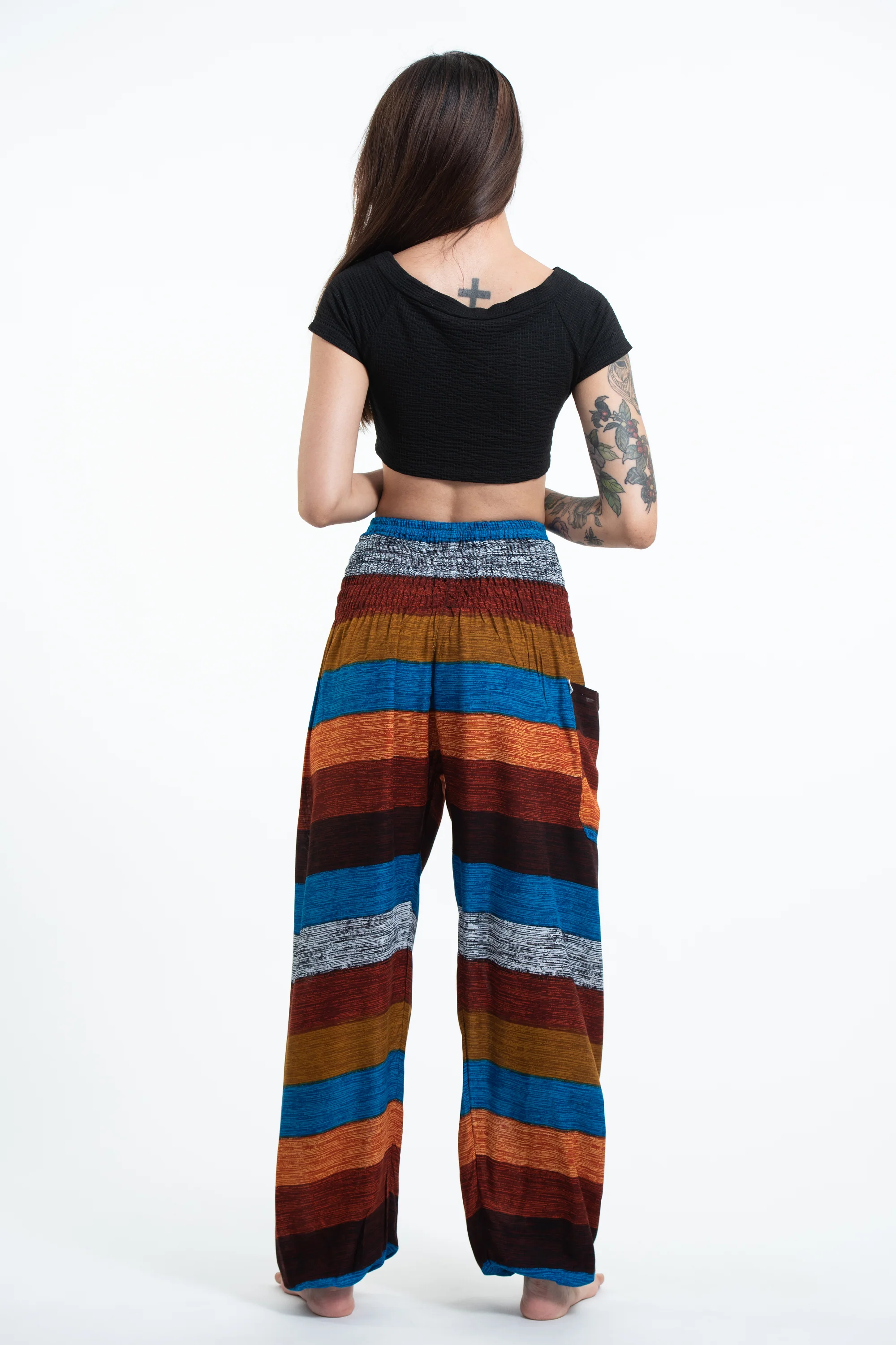 1639-Boho-Striped-Women-s-Harem-Pants-in-Rust-4.webp Boho Striped Women's Harem Pants in Rust