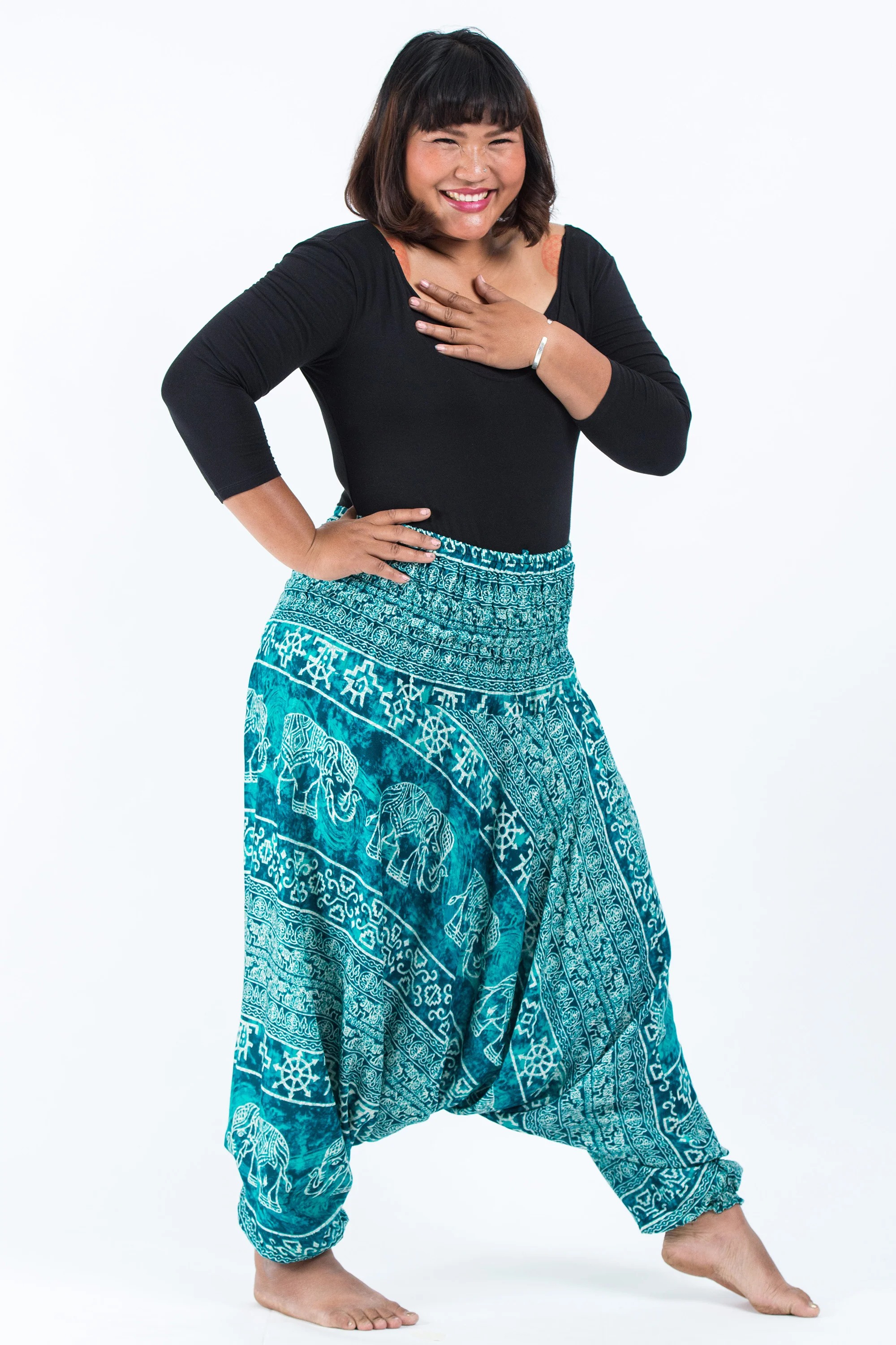 1641-Plus-Size-Marble-Elephant-2-in-1-Jumpsuit-Elephant-Pants-in-Turquoise-3.webp Plus Size Marble Elephant 2-in-1 Jumpsuit Elephant Pants in Turquoise