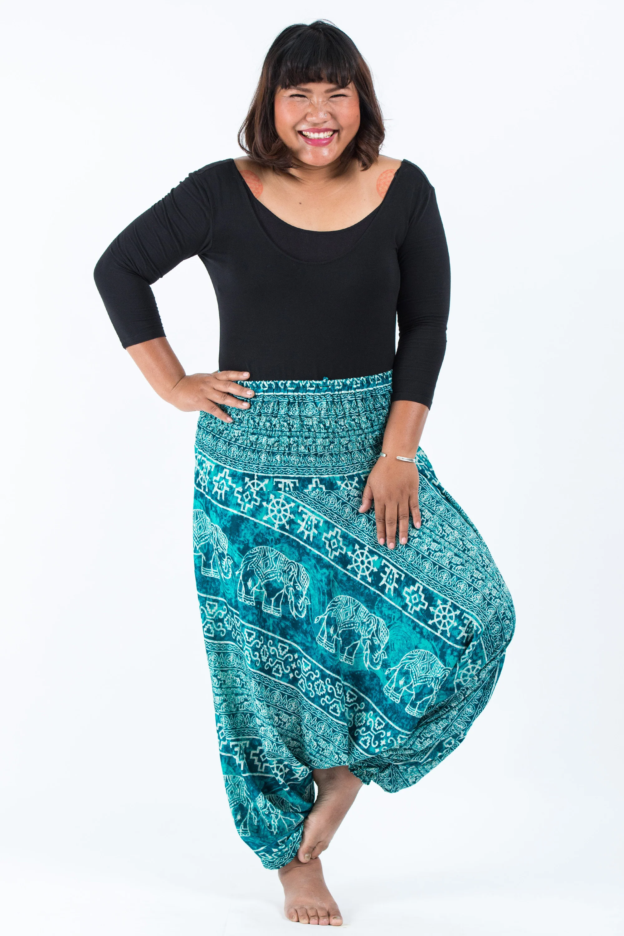 1641-Plus-Size-Marble-Elephant-2-in-1-Jumpsuit-Elephant-Pants-in-Turquoise-5.webp Plus Size Marble Elephant 2-in-1 Jumpsuit Elephant Pants in Turquoise