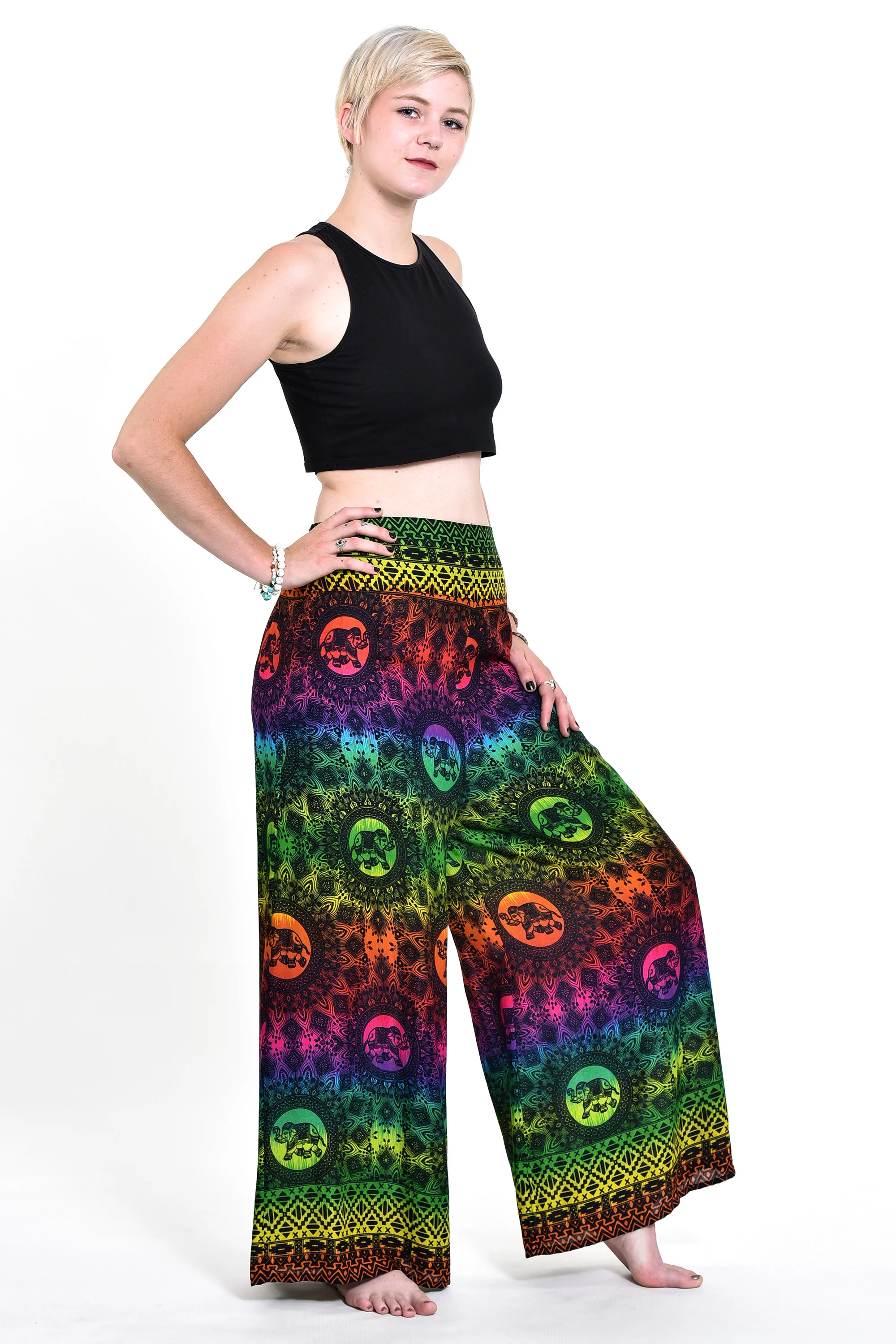1642-Rainbow-Elephant-Palazzo-Style-Elephant-Pants-in-Green-3.webp Rainbow Elephant Palazzo Style Elephant Pants in Green