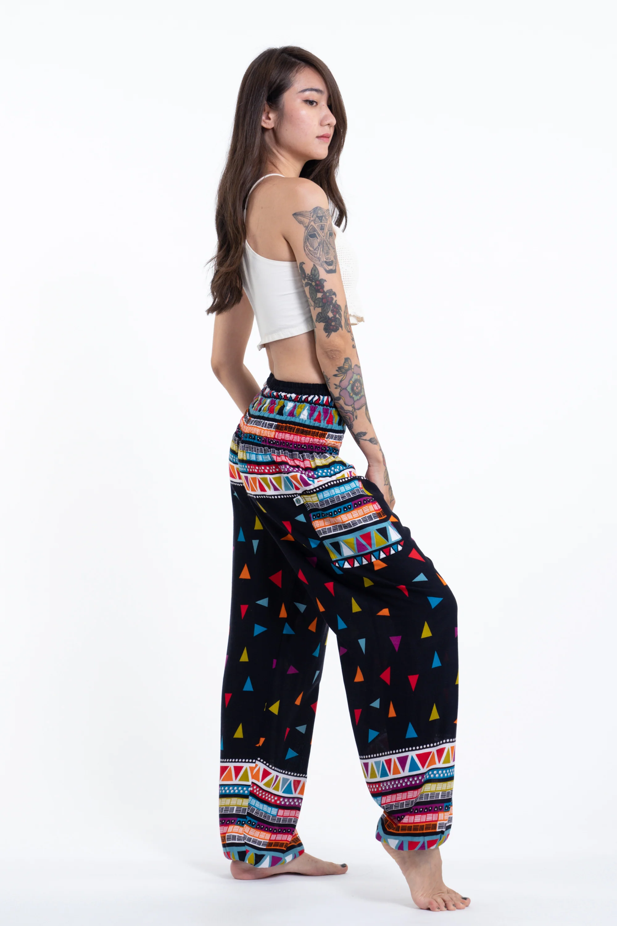 1670-Triangles-Women-s-Harem-Pants-in-Black-3.webp Triangles Women's Harem Pants in Black