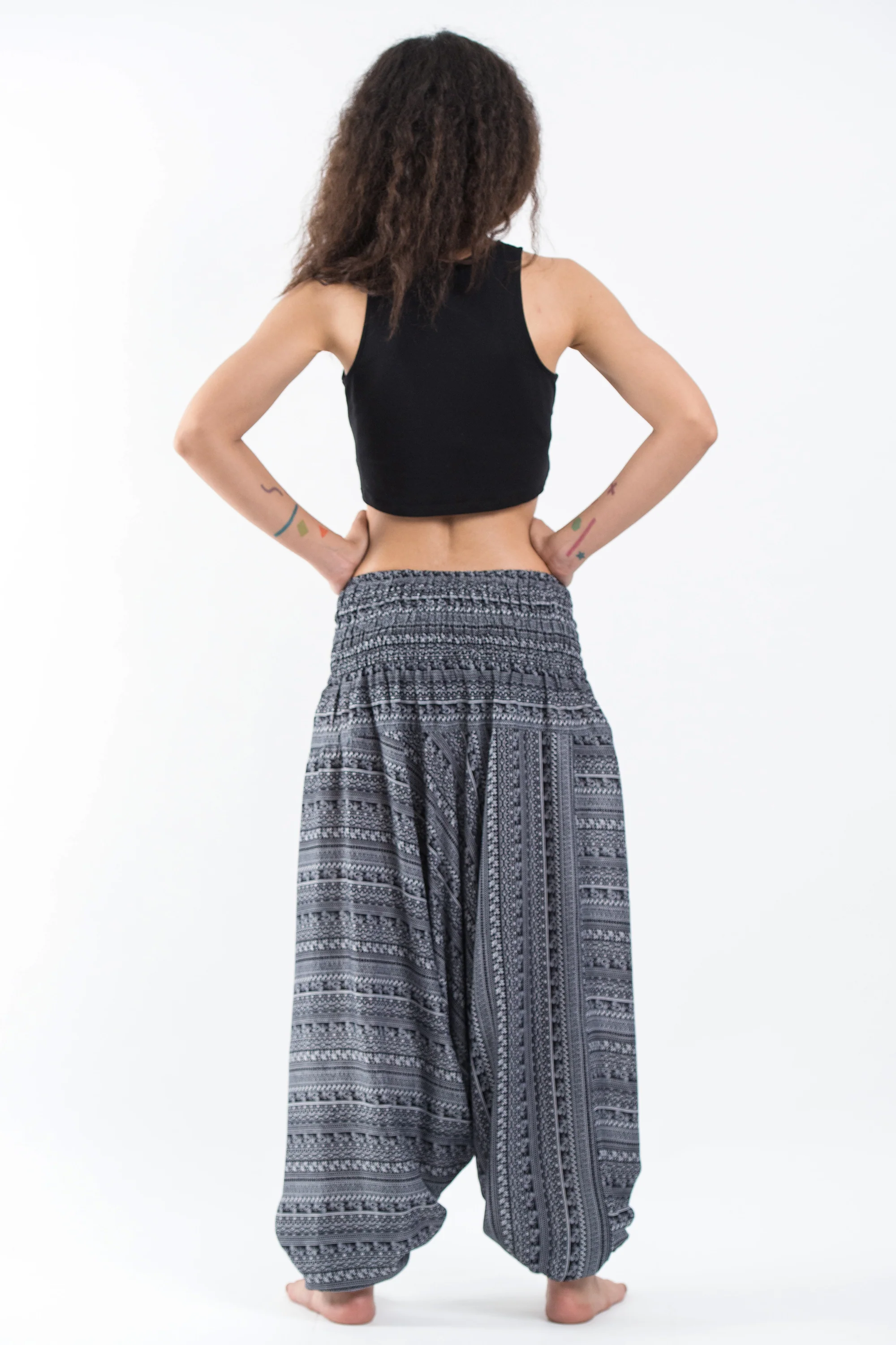 1671-Aztec-Stripes-2-in-1-Jumpsuit-Harem-Pants-in-Black-4.webp Aztec Stripes 2-in-1 Jumpsuit Harem Pants in Black