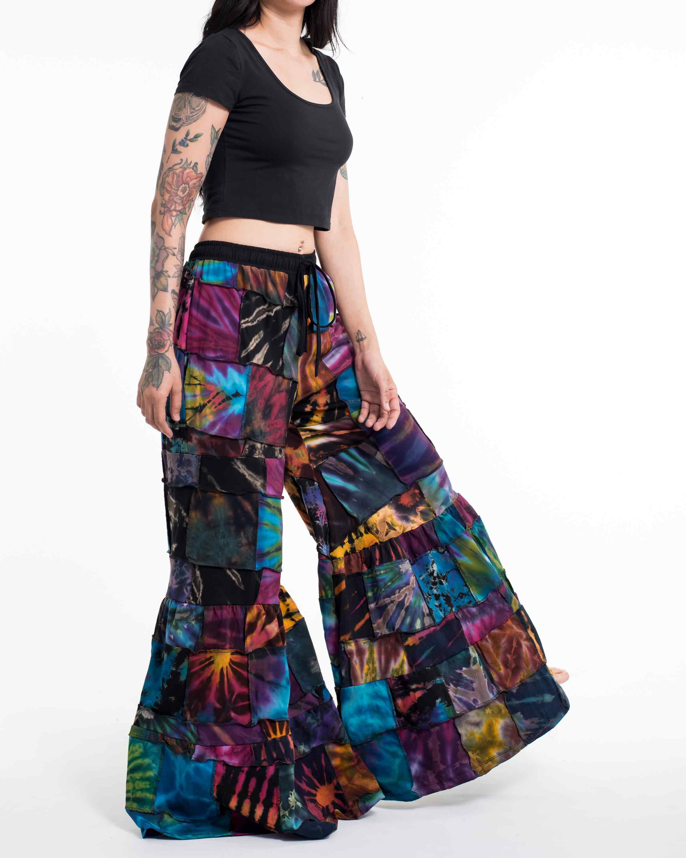 Patchwork Tie Dye Palazzo Pants
