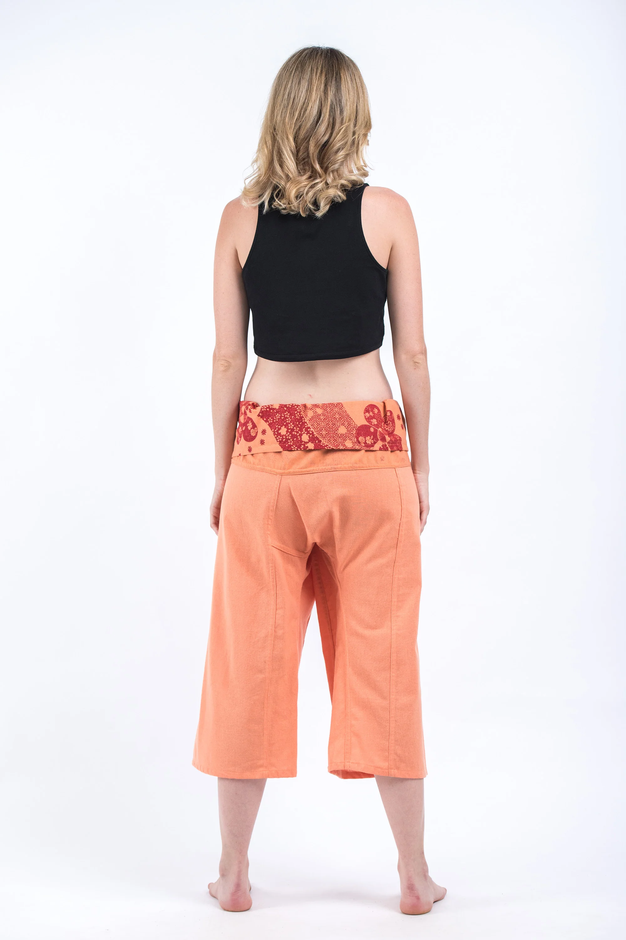 1678-Women-s-Cropped-Fisherman-Pants-with-Pattern-Waist-Band-in-Light-Orange-4.webp Women's Cropped Fisherman Pants with Pattern Waist Band in Light Orange