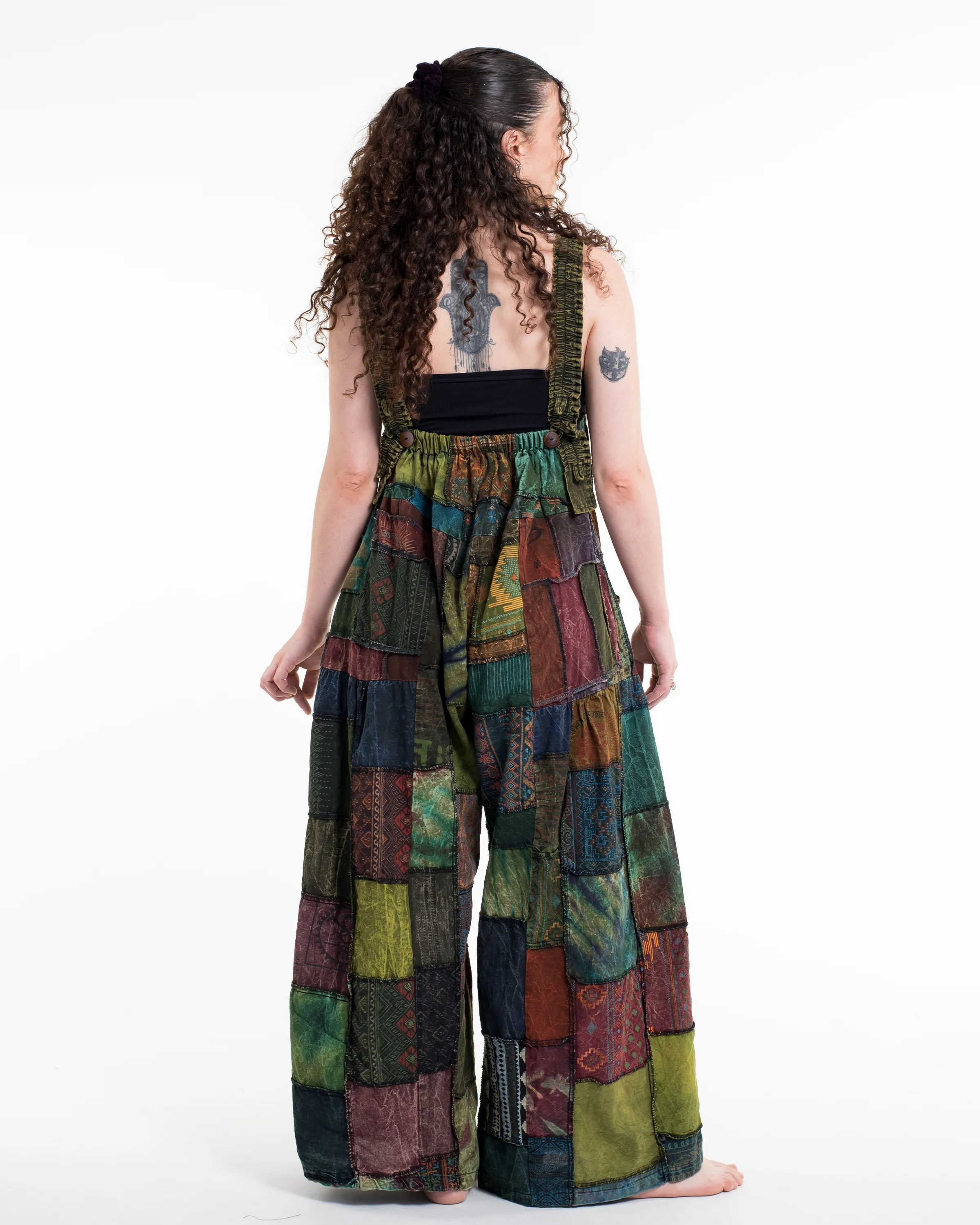 1684-Patchwork-Stonewash-Overall-in-Multi-Green-3.webp Patchwork Stonewash Overall in Multi Green