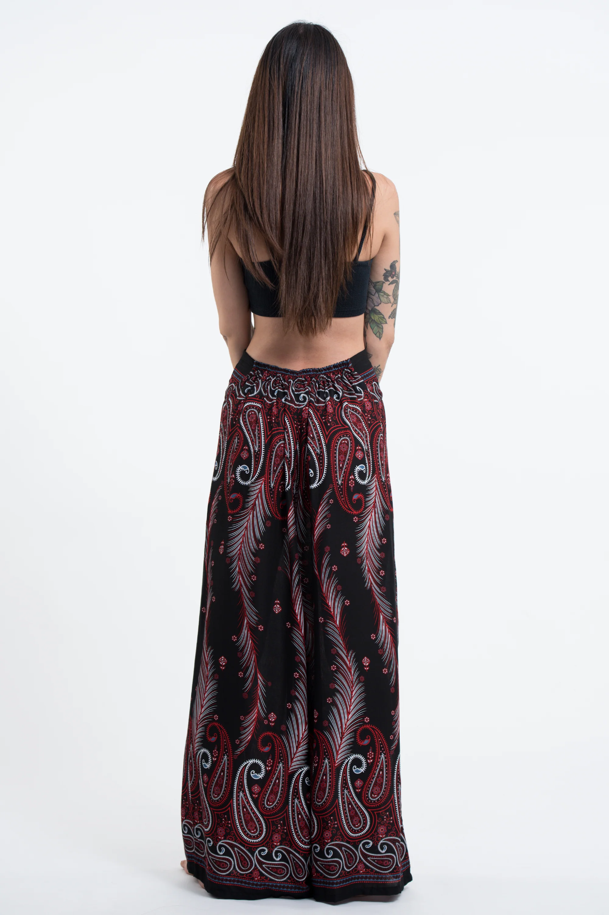 1696-Paisley-Feathers-Palazzo-Style-Harem-Pants-in-Black-4.webp Paisley Feathers Palazzo Style Harem Pants in Black