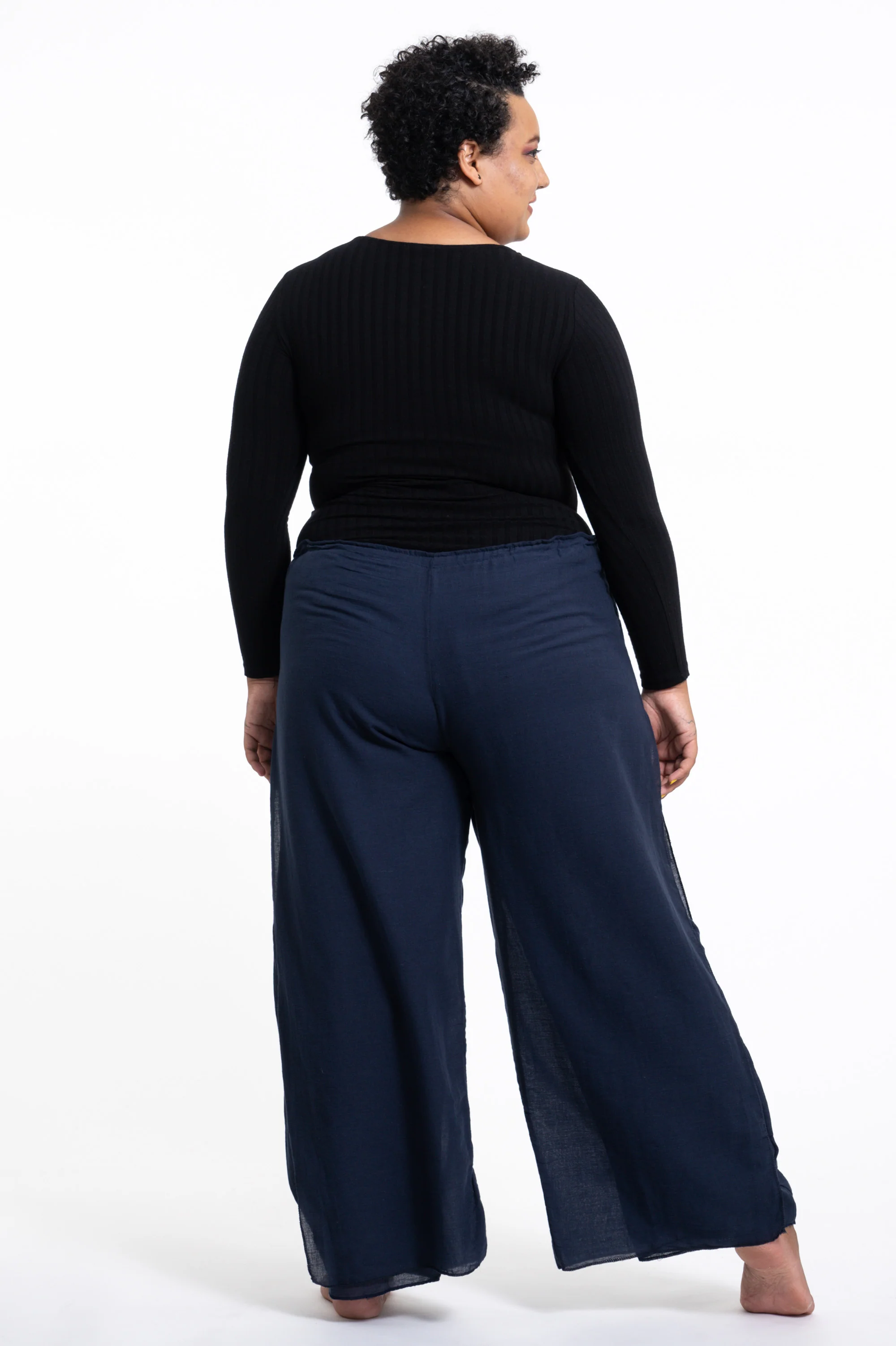 1702-Plus-Size-Women-s-Thai-Harem-Double-Layers-Palazzo-Pants-in-Solid-Navy-4.webp Plus Size Women's Thai Harem Double Layers Palazzo Pants in Solid Navy