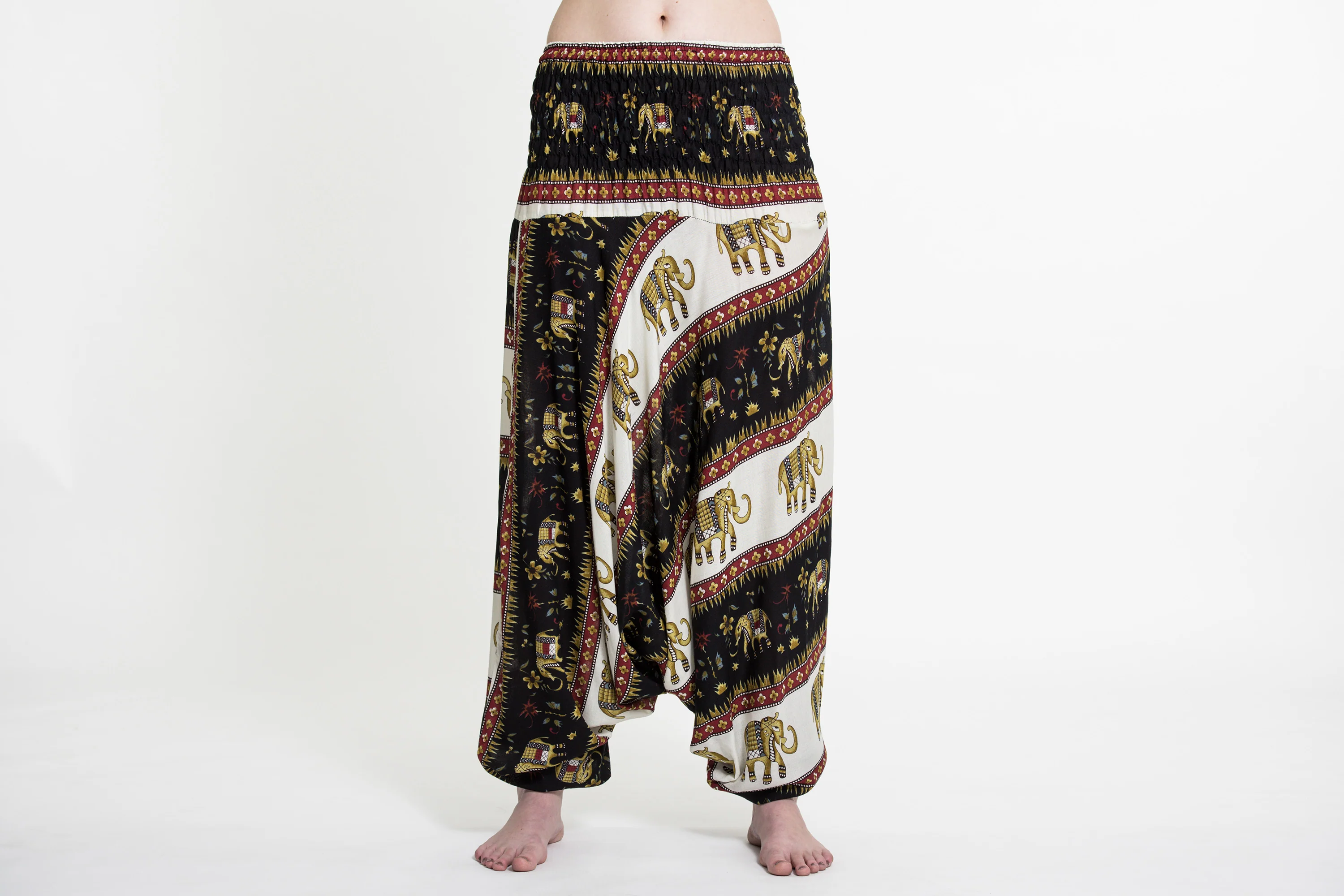 Elephant Bliss 2-in-1 Jumpsuit Elephant Pants in Black