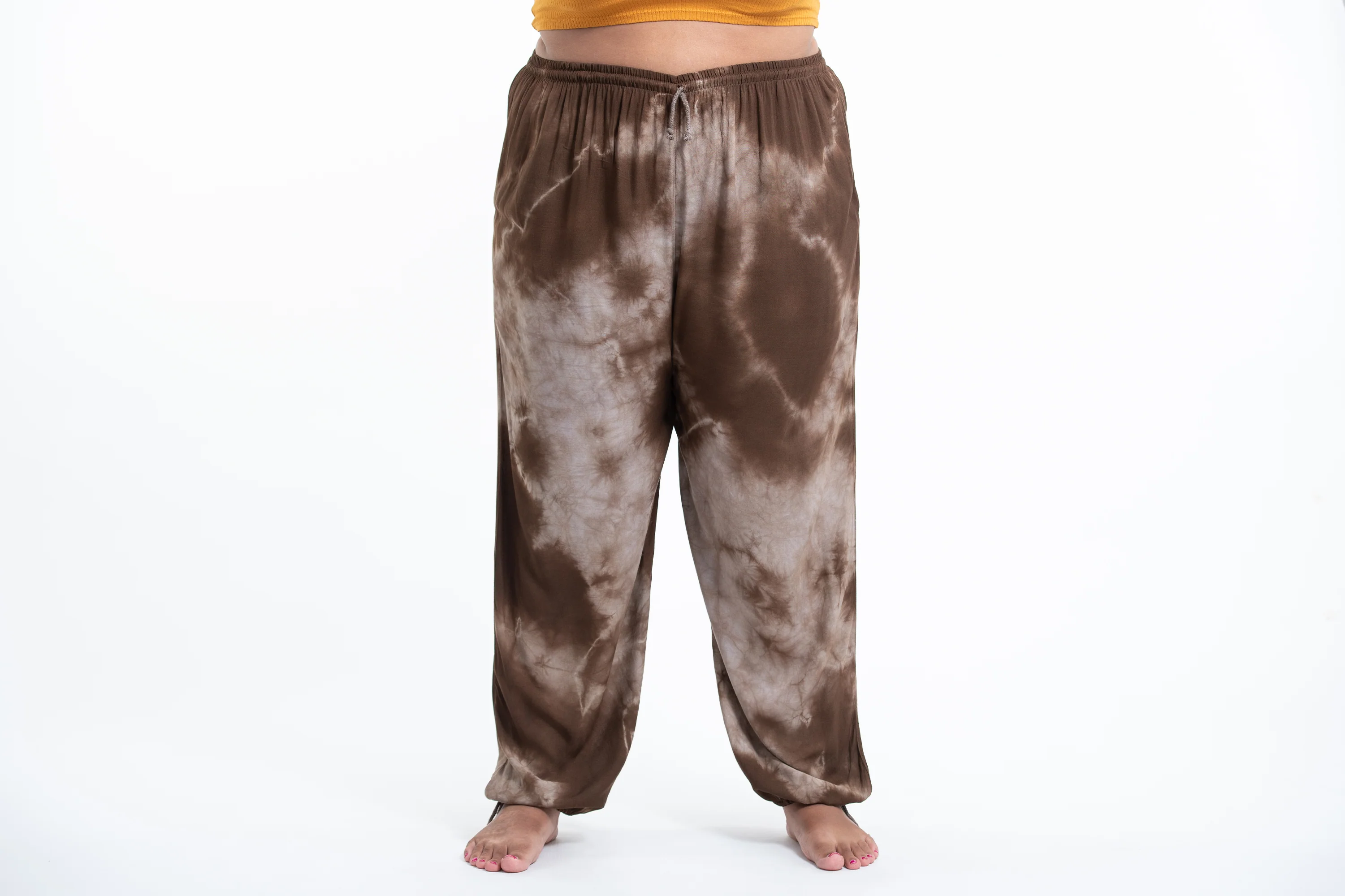 1718-Plus-Size-Tie-Dye-Drawstring-Women-s-Yoga-Massage-Pants-in-Brown-2.webp Plus Size Tie Dye Drawstring Women's Yoga Massage Pants in Brown