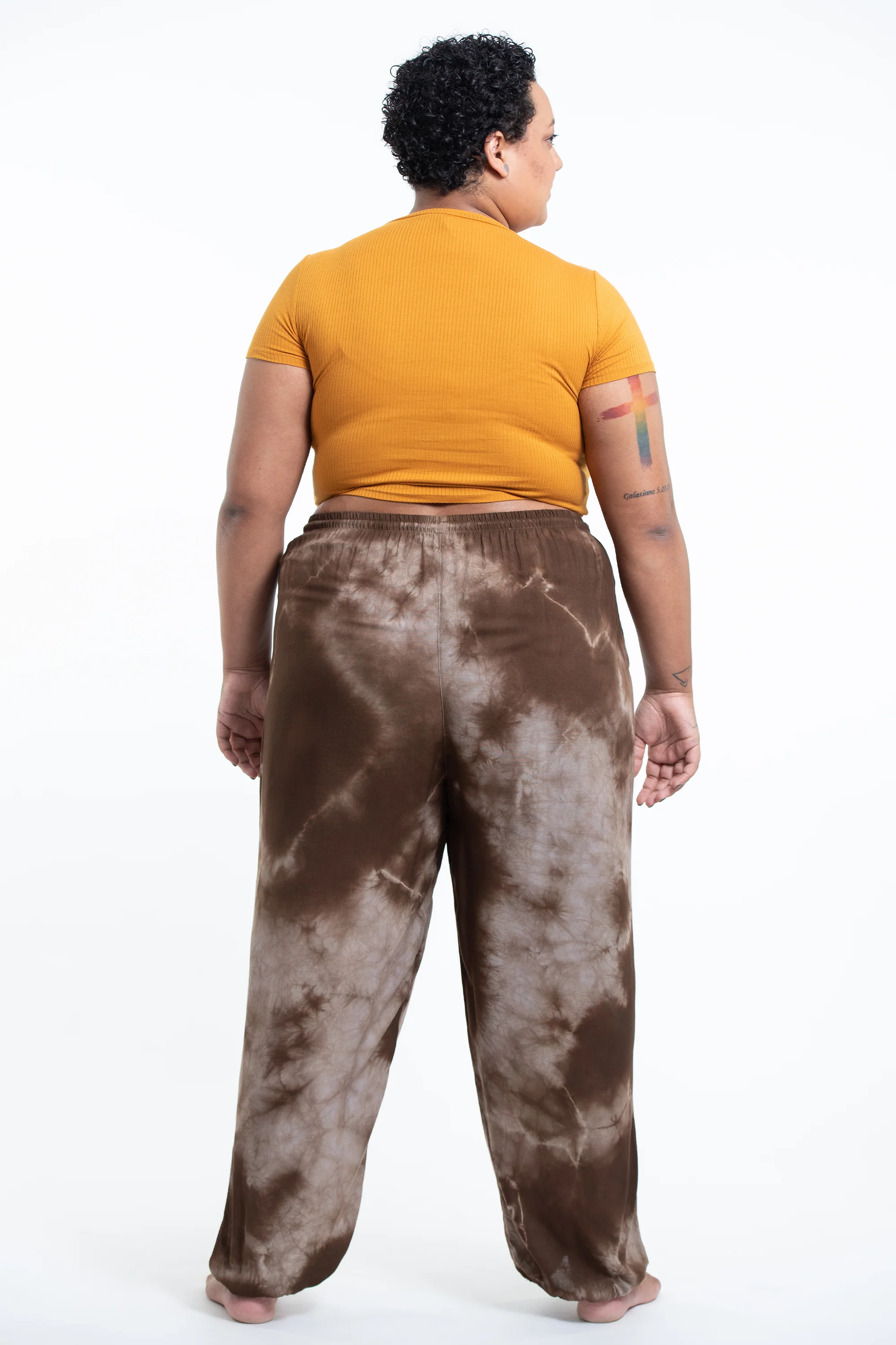 1718-Plus-Size-Tie-Dye-Drawstring-Women-s-Yoga-Massage-Pants-in-Brown-4.webp Plus Size Tie Dye Drawstring Women's Yoga Massage Pants in Brown