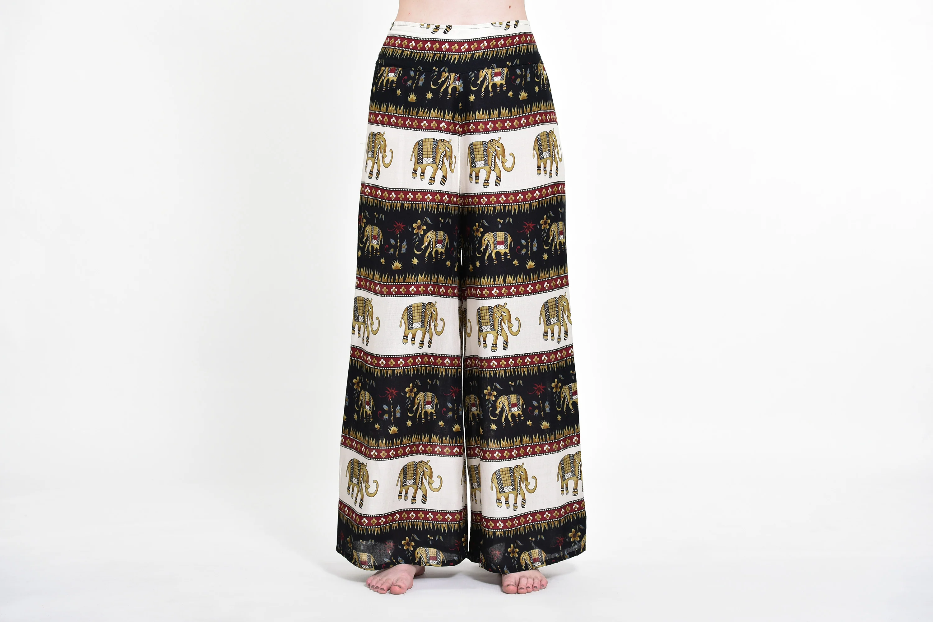 Elephant Bliss Palazzo Style Elephant Pants in Black