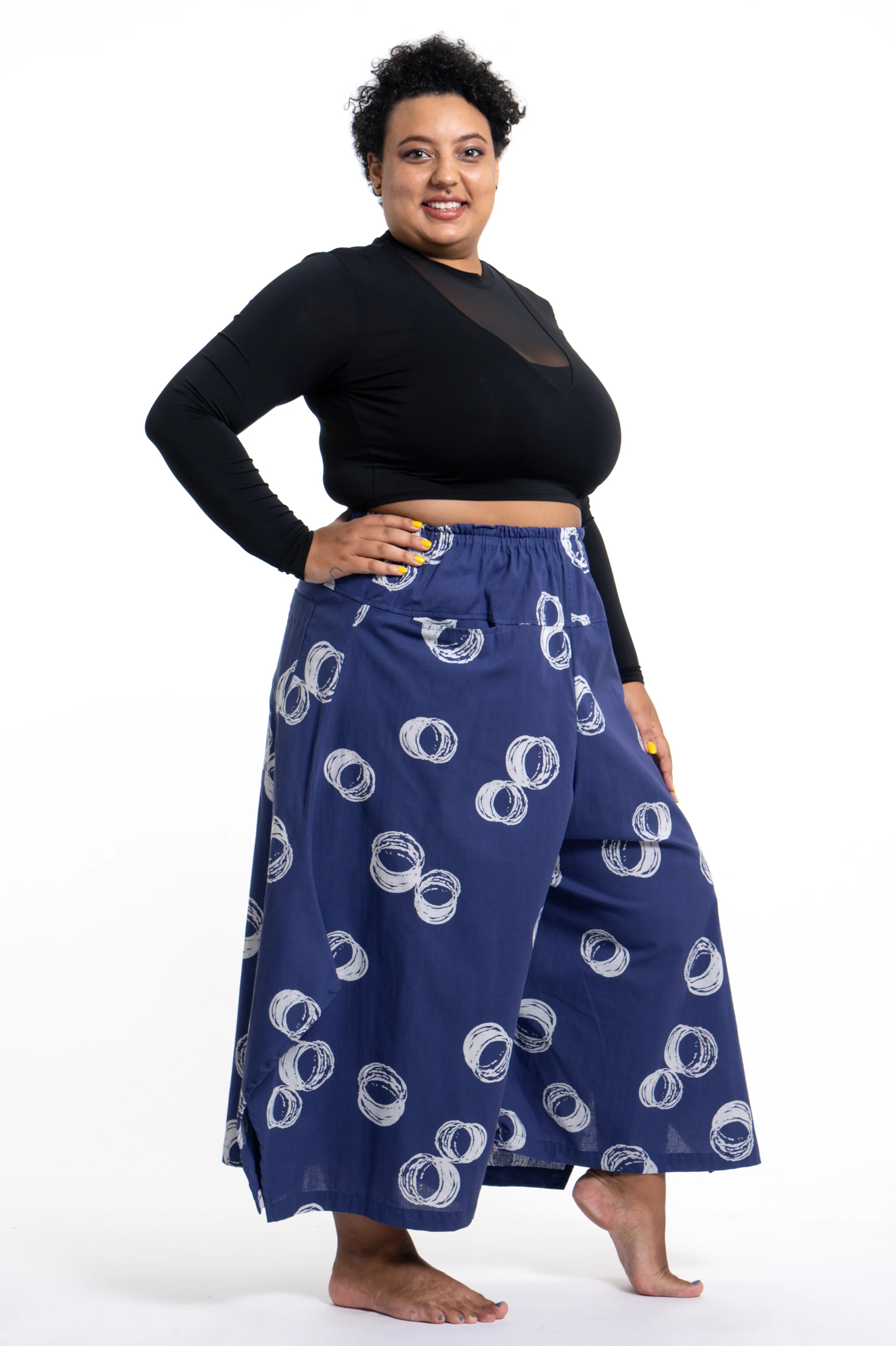 1724-Plus-Size-Circles-Women-s-Cotton-Palazzo-Pants-in-Navy-3.webp Plus Size Circles Women's Cotton Palazzo Pants in Navy