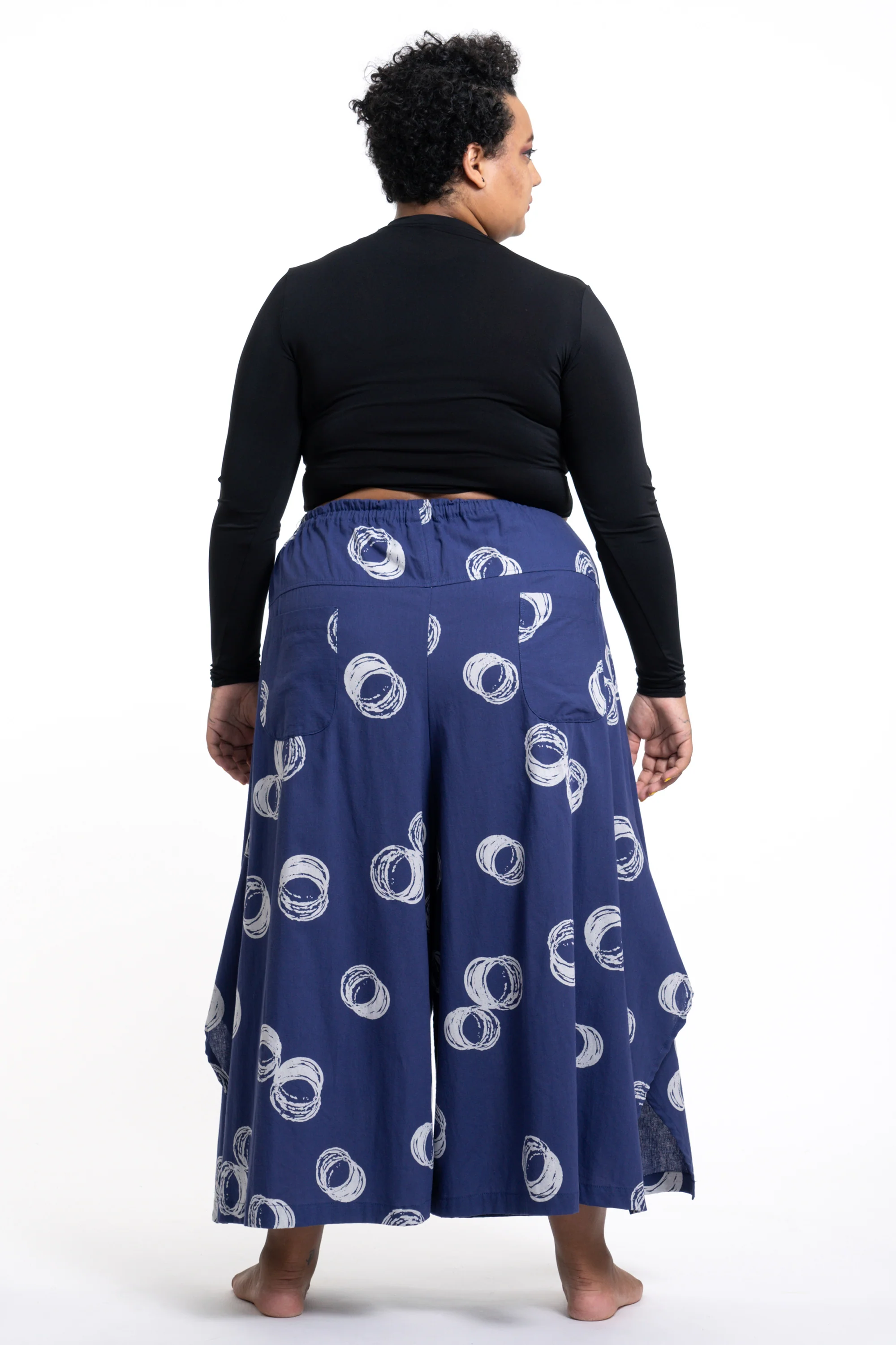 1724-Plus-Size-Circles-Women-s-Cotton-Palazzo-Pants-in-Navy-4.webp Plus Size Circles Women's Cotton Palazzo Pants in Navy
