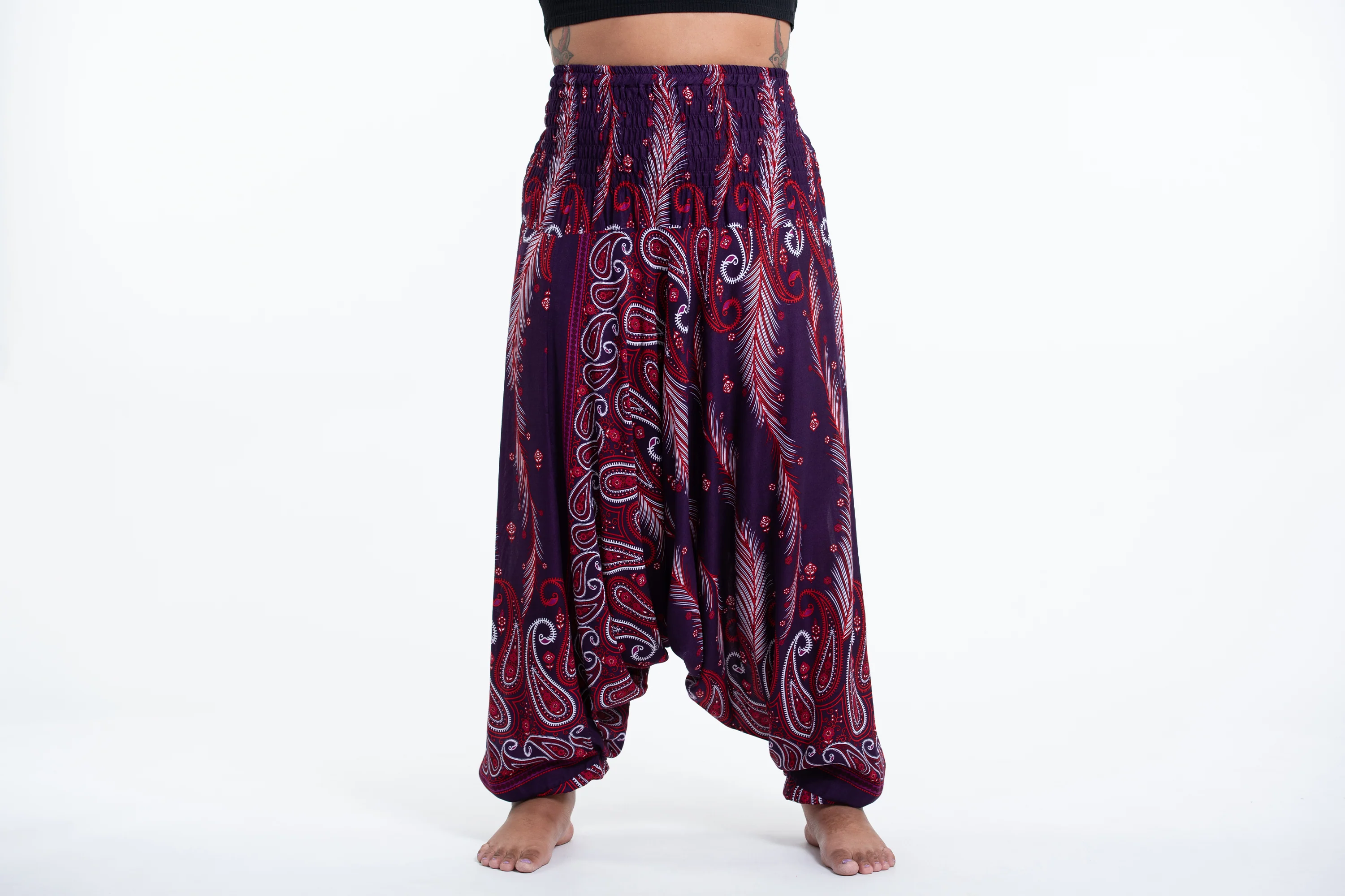 1725-Plus-Size-Paisley-Feathers-2-in-1-Jumpsuit-Harem-Pants-in-Purple-2.webp Plus Size Paisley Feathers 2-in-1 Jumpsuit Harem Pants in Purple