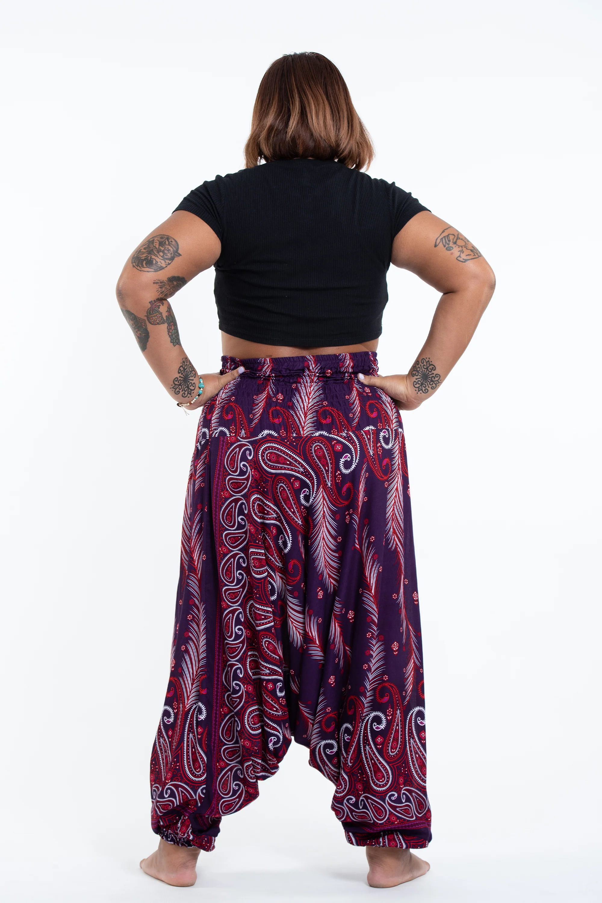 1725-Plus-Size-Paisley-Feathers-2-in-1-Jumpsuit-Harem-Pants-in-Purple-5.webp Plus Size Paisley Feathers 2-in-1 Jumpsuit Harem Pants in Purple