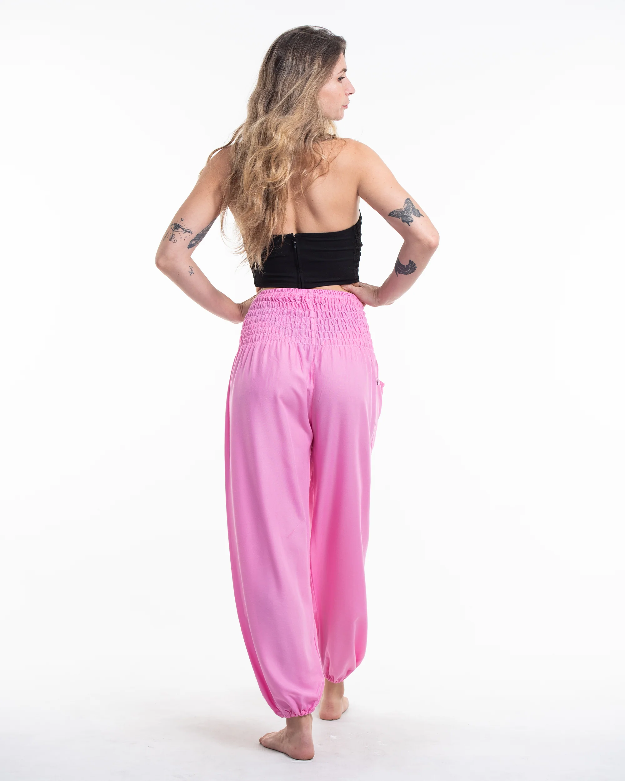 1726-Solid-Color-Women-s-Harem-Pants-in-Light-Pink-4.webp Solid Color Women's Harem Pants in Light Pink