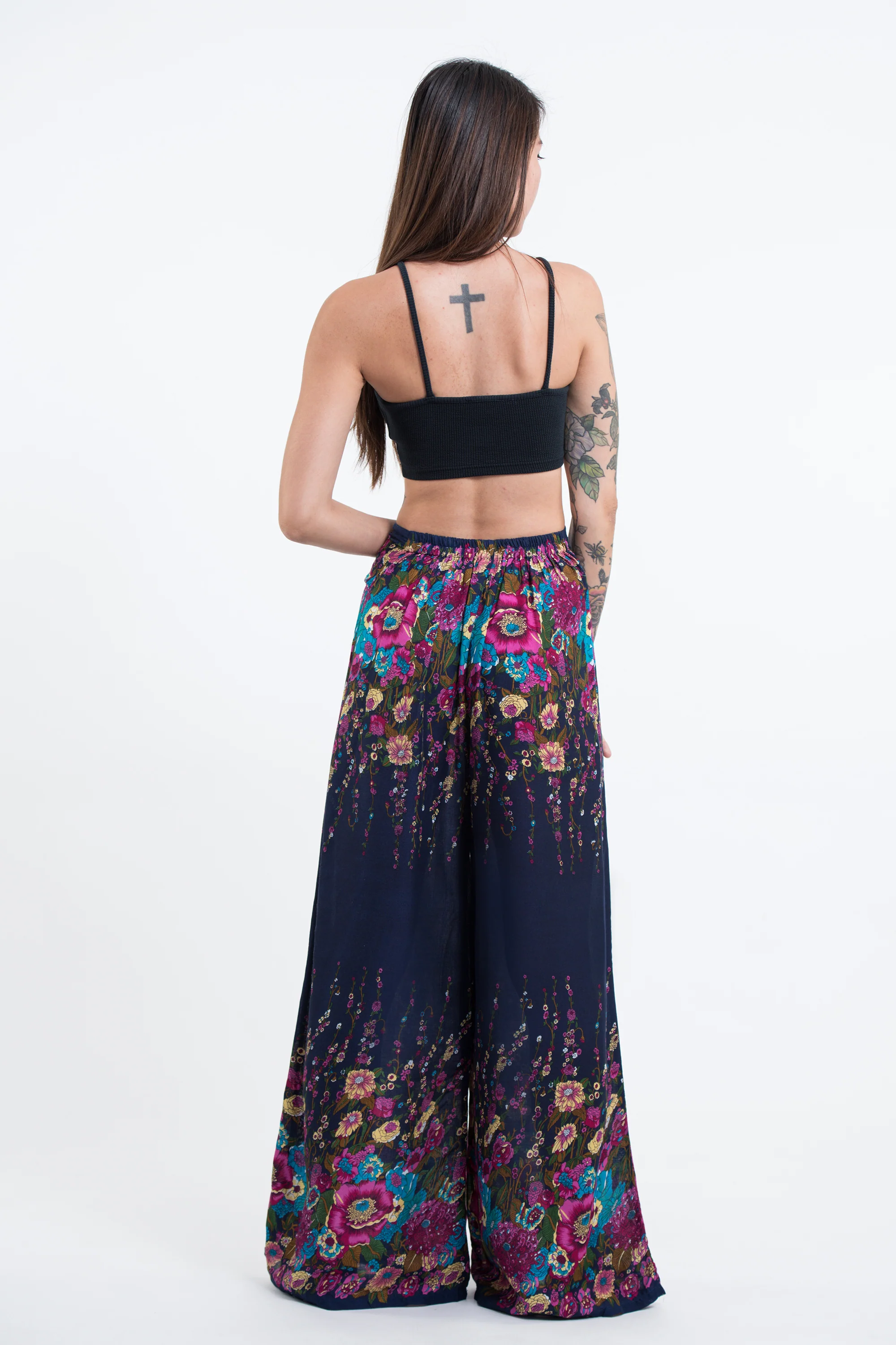 1736-Floral-Palazzo-Style-Harem-Pants-in-Blue-4.webp Floral Palazzo Style Harem Pants in Blue