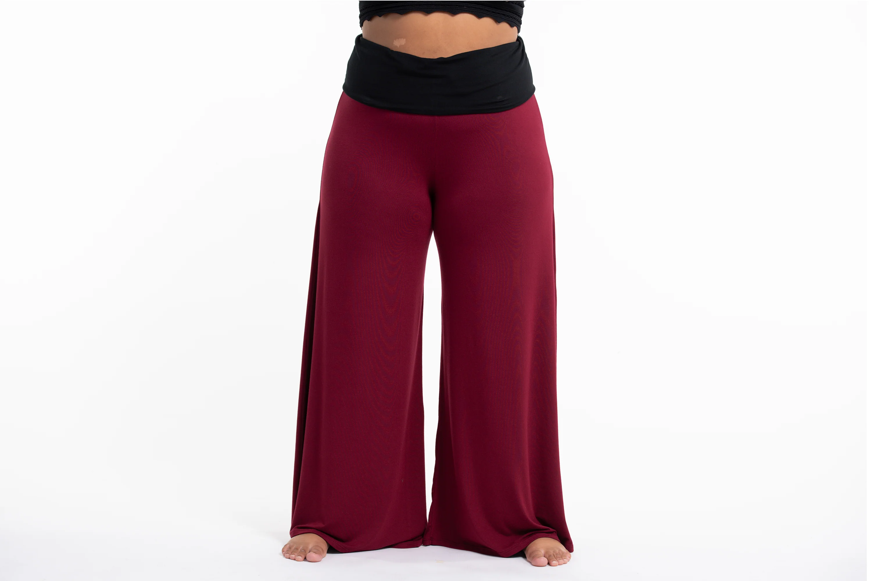 1740-Plus-Size-Wide-Leg-Palazzo-Harem-Pants-Cotton-Spandex-in-Solid-Red-2.webp Plus Size Wide Leg Palazzo Harem Pants Cotton Spandex in Solid Red