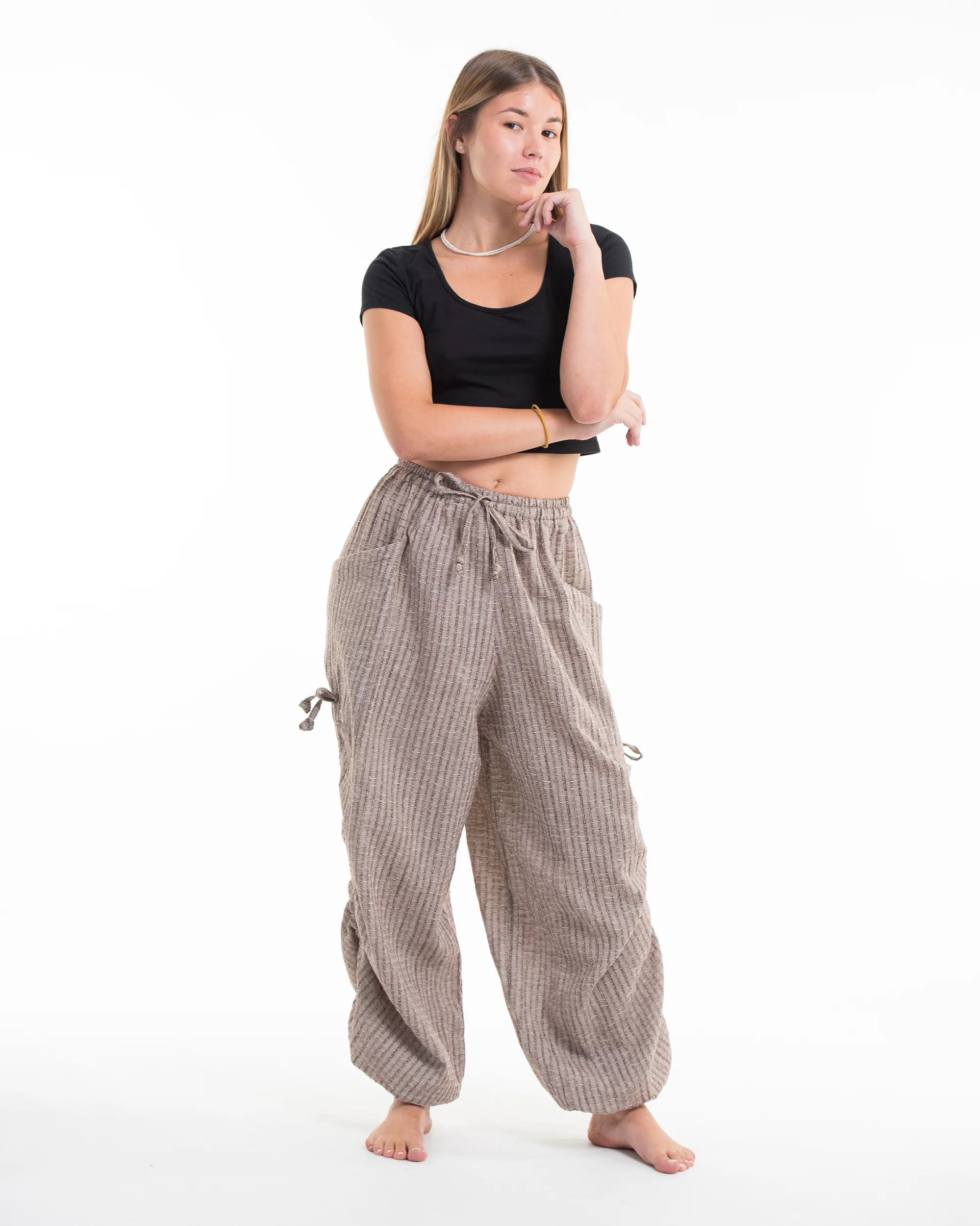 1742-Women-s-Ribbed-Tencel-Cotton-Blend-Pants-in-Brown-3.webp Women's Ribbed Tencel Cotton Blend Pants in Brown