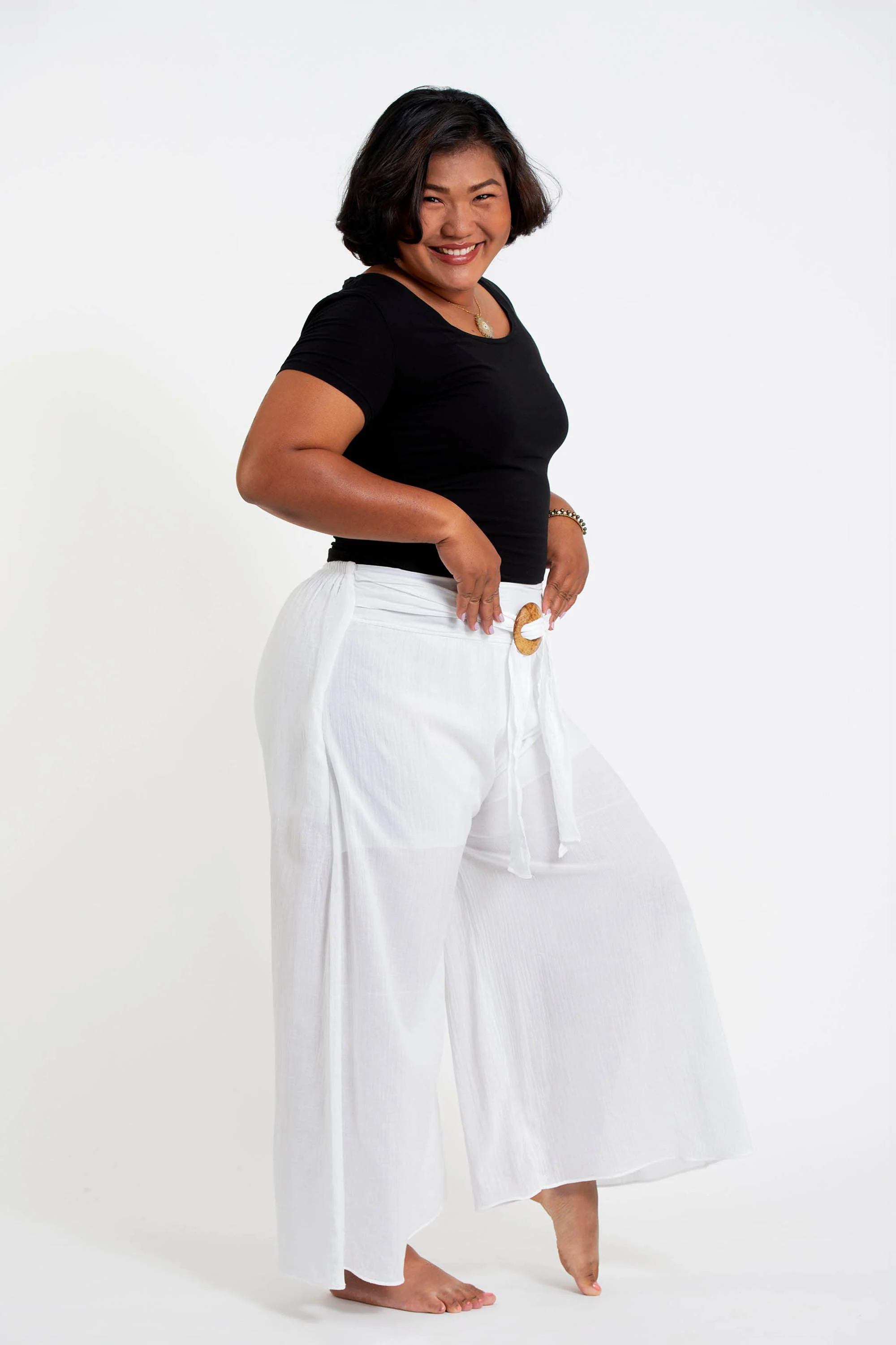 1743-Plus-Size-Women-s-Thai-Harem-Palazzo-Pants-in-Solid-White-3.webp Plus Size Women's Thai Harem Palazzo Pants in Solid White