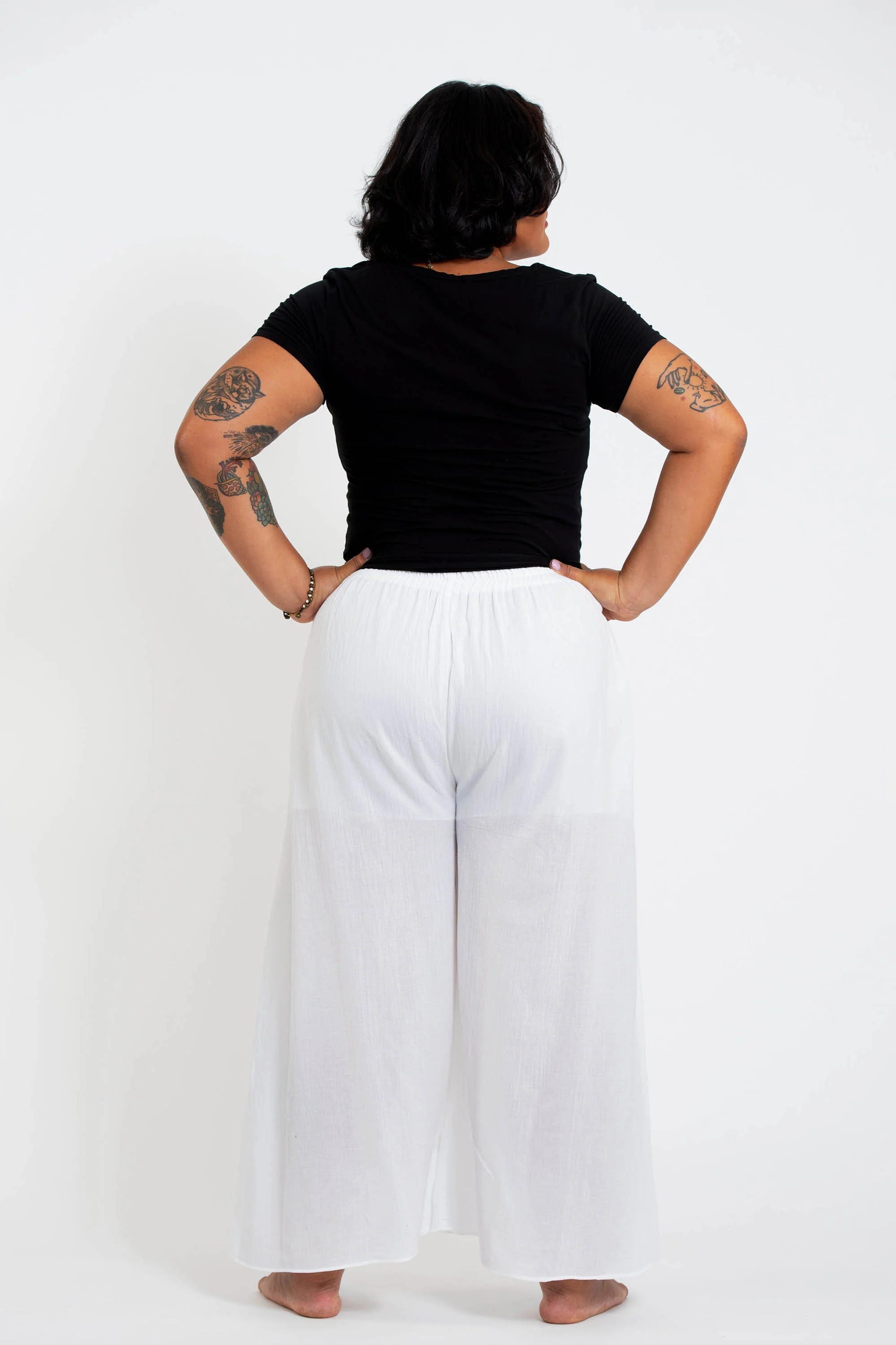 1743-Plus-Size-Women-s-Thai-Harem-Palazzo-Pants-in-Solid-White-4.webp Plus Size Women's Thai Harem Palazzo Pants in Solid White