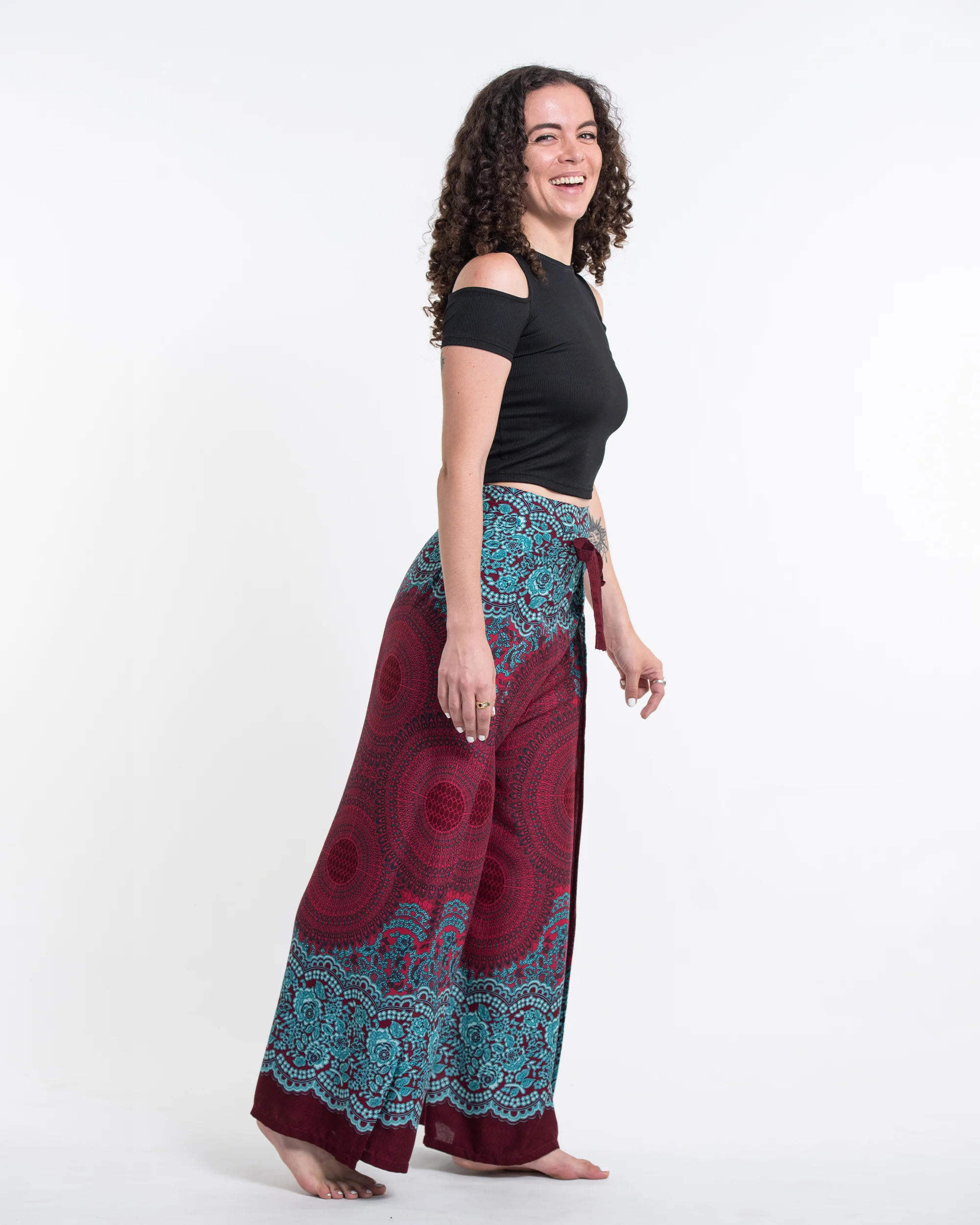 1749-Geometric-Mandalas-Wrap-Palazzo-Style-Harem-Pants-in-Red-3.webp Geometric Mandalas Wrap Palazzo Style Harem Pants in Red