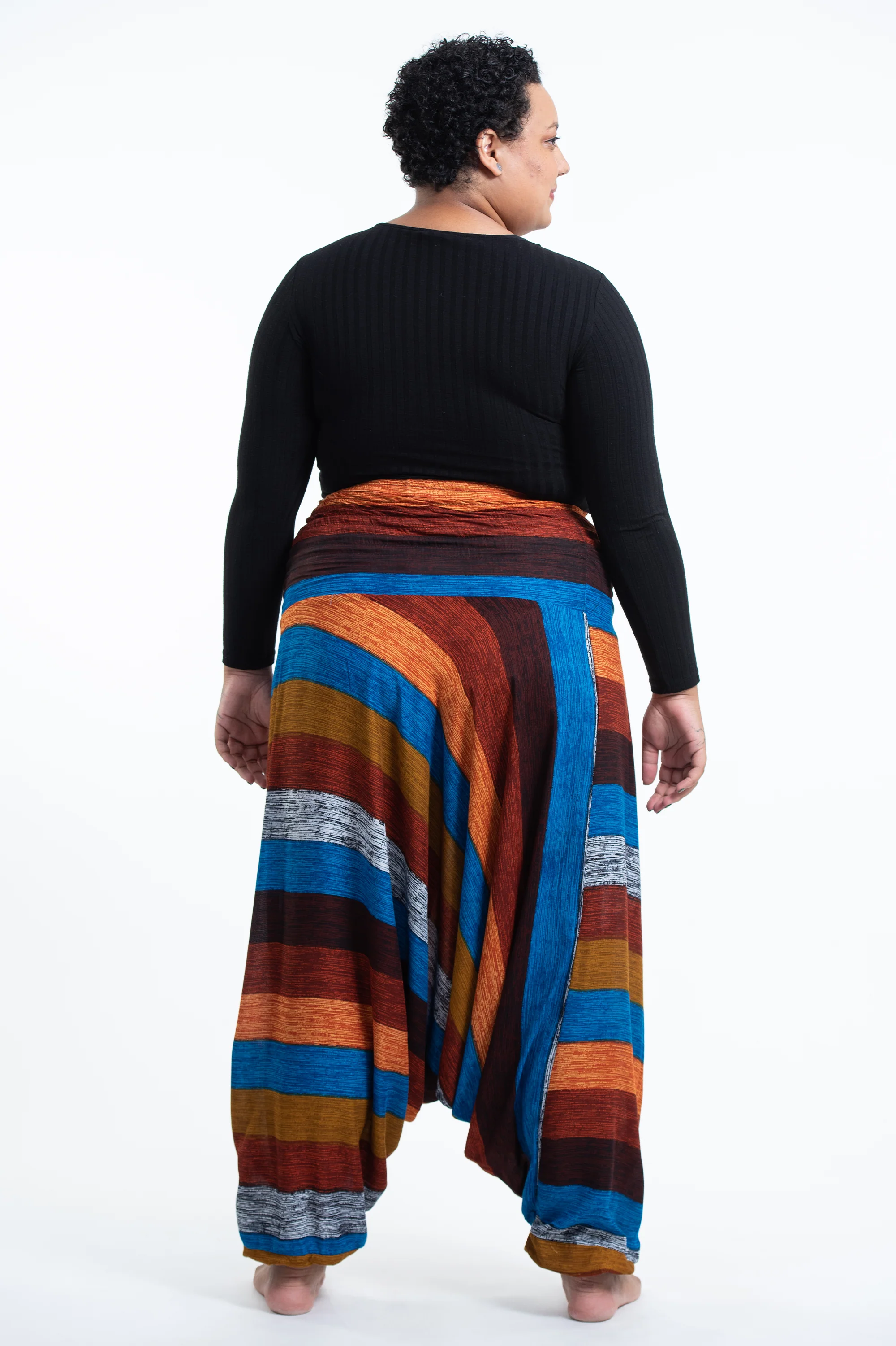 1751-Plus-Size-Boho-Striped-2-in-1-Jumpsuit-Harem-Pants-in-Rust-4.webp Plus Size Boho Striped 2-in-1 Jumpsuit Harem Pants in Rust