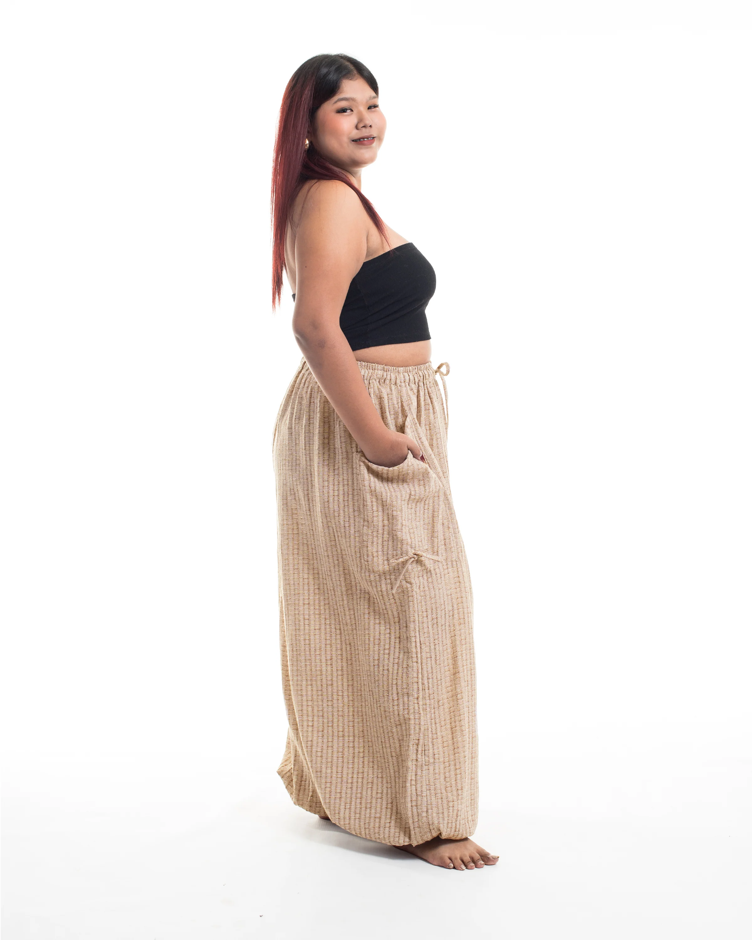 1752-Plus-Size-Women-s-Ribbed-Tencel-Cotton-Blend-Pants-in-Beige-3.webp Plus Size Women's Ribbed Tencel Cotton Blend Pants in Beige