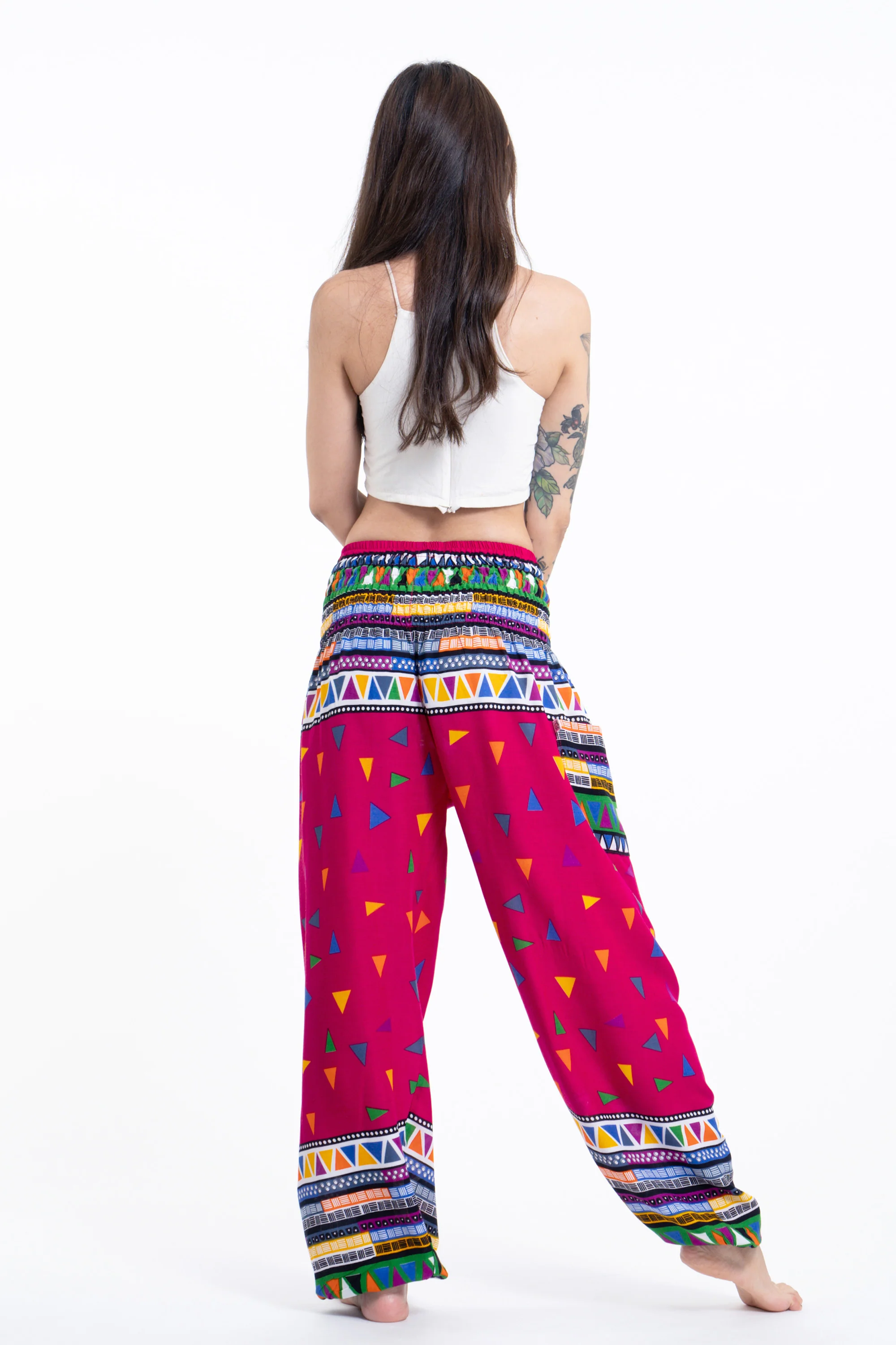 1753-Triangles-Women-s-Harem-Pants-in-Pink-4.webp Triangles Women's Harem Pants in Pink