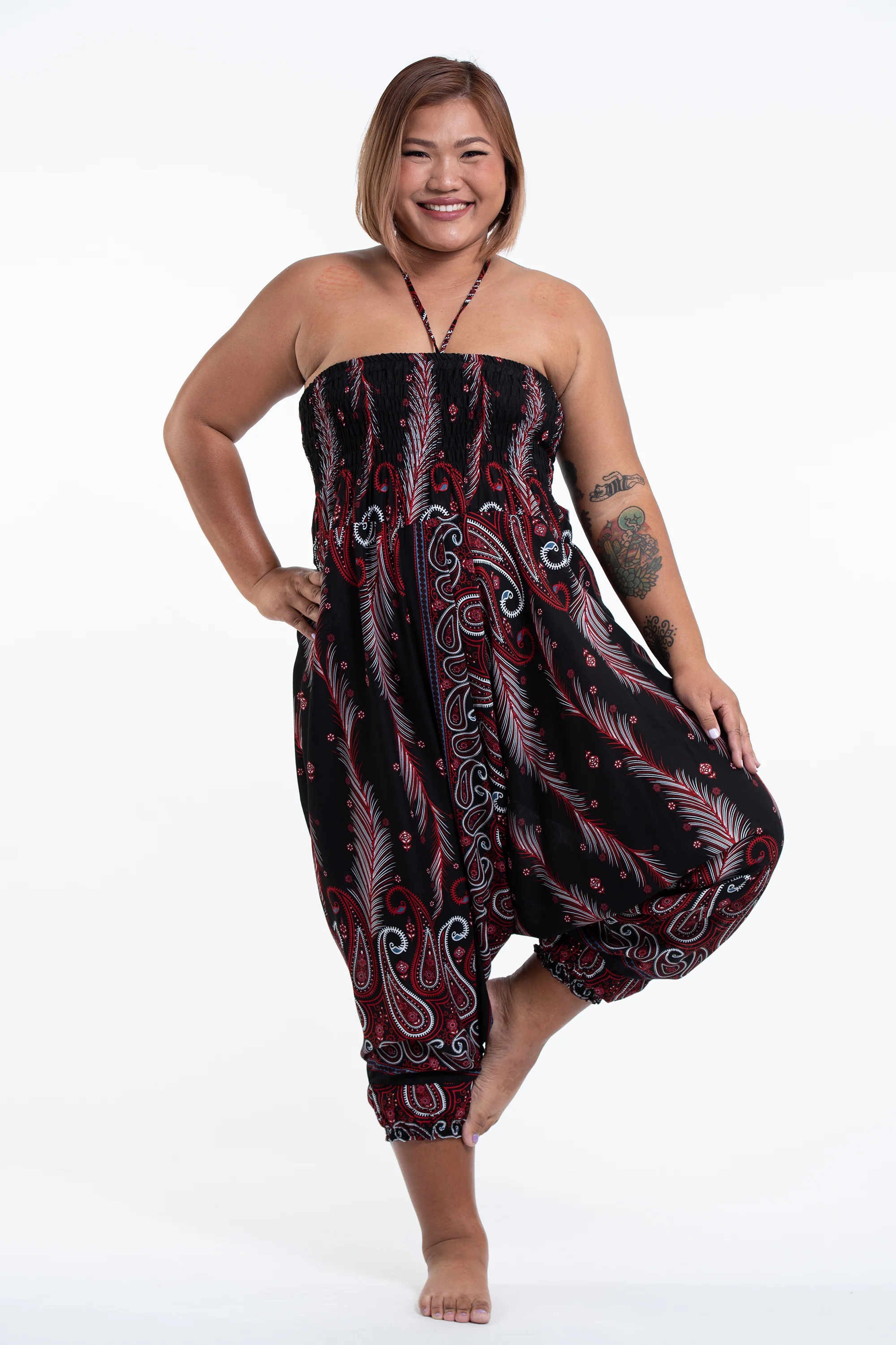 1754-Plus-Size-Paisley-Feathers-2-in-1-Jumpsuit-Harem-Pants-in-Black-5.webp Plus Size Paisley Feathers 2-in-1 Jumpsuit Harem Pants in Black