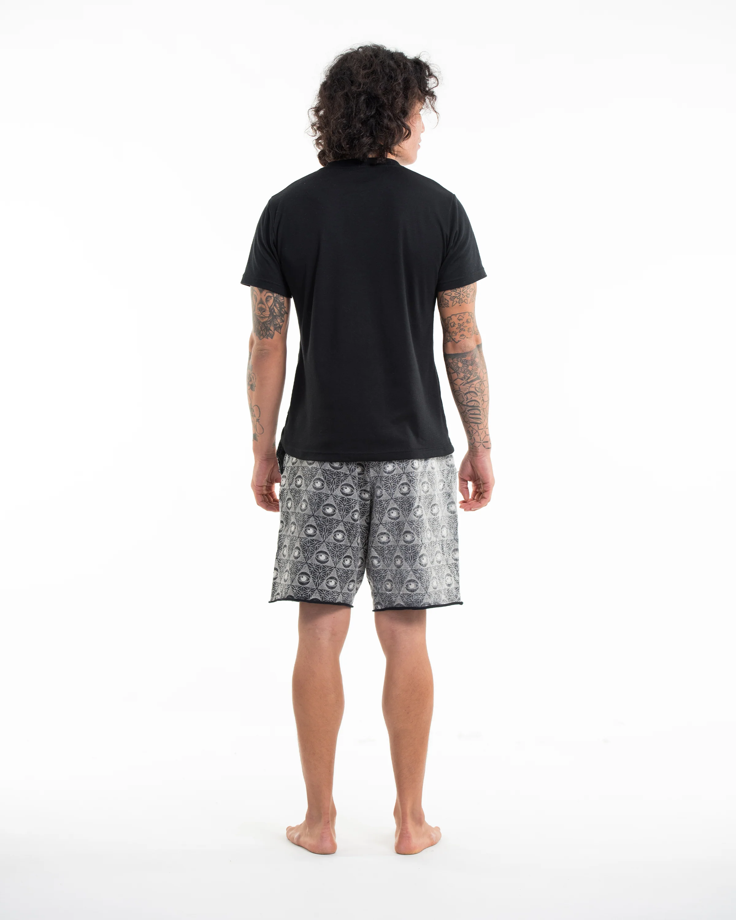 1763-Unisex-Pyramid-Eye-Stone-Washed-Shorts-in-Black-4.webp Unisex Pyramid Eye Stone Washed Shorts in Black