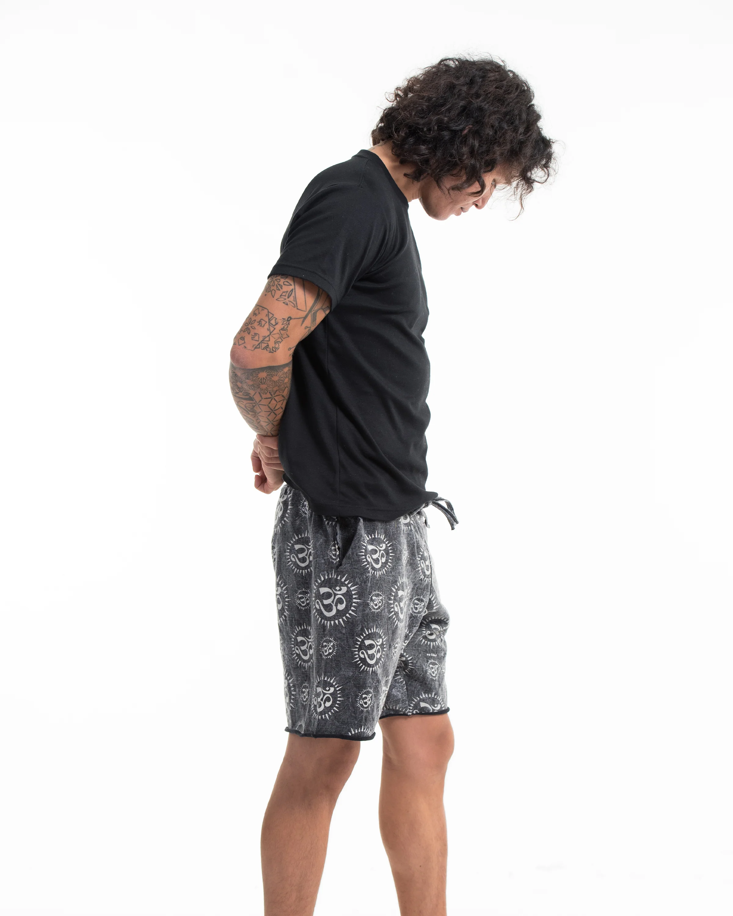 1779-Unisex-Om-Stone-Washed-Shorts-in-Black-3.webp Unisex Om Stone Washed Shorts in Black