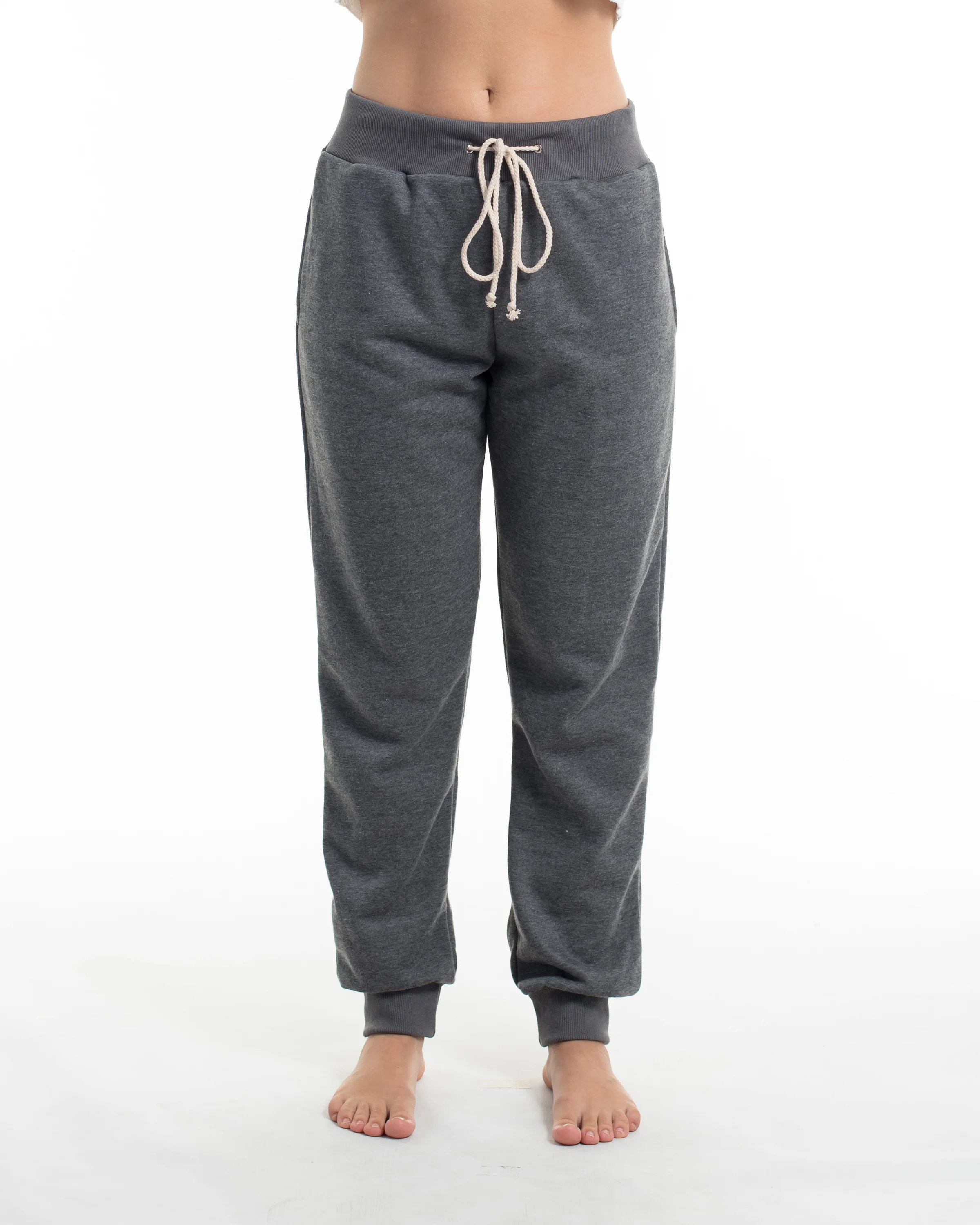Women's Terry Pants with Tribal Pockets in Black (Size M - XL)