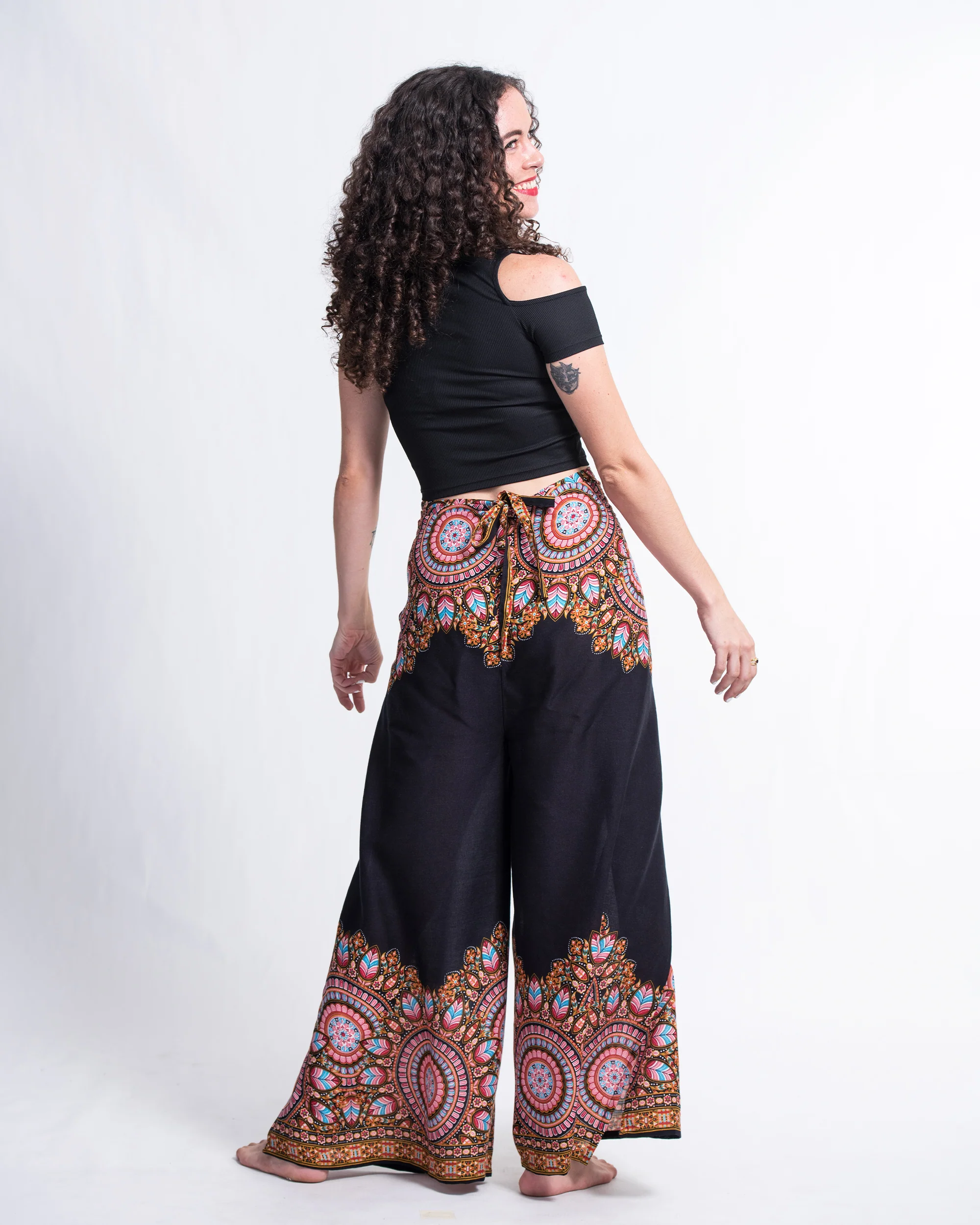 1789-Feather-Mandalas-Wrap-Palazzo-Style-Harem-Pants-in-Black-5.webp Feather Mandalas Wrap Palazzo Style Harem Pants in Black