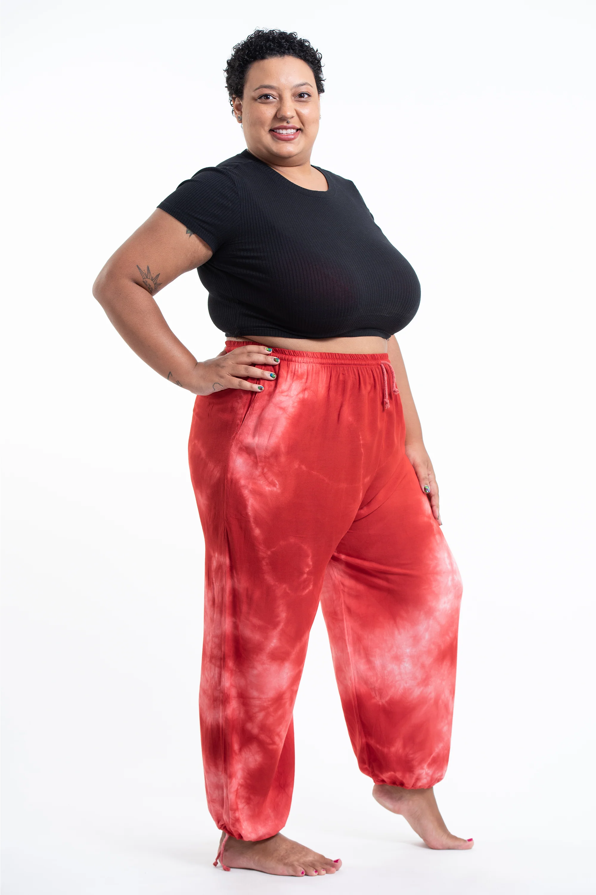 1794-Plus-Size-Tie-Dye-Drawstring-Women-s-Yoga-Massage-Pants-in-Red-3.webp Plus Size Tie Dye Drawstring Women's Yoga Massage Pants in Red