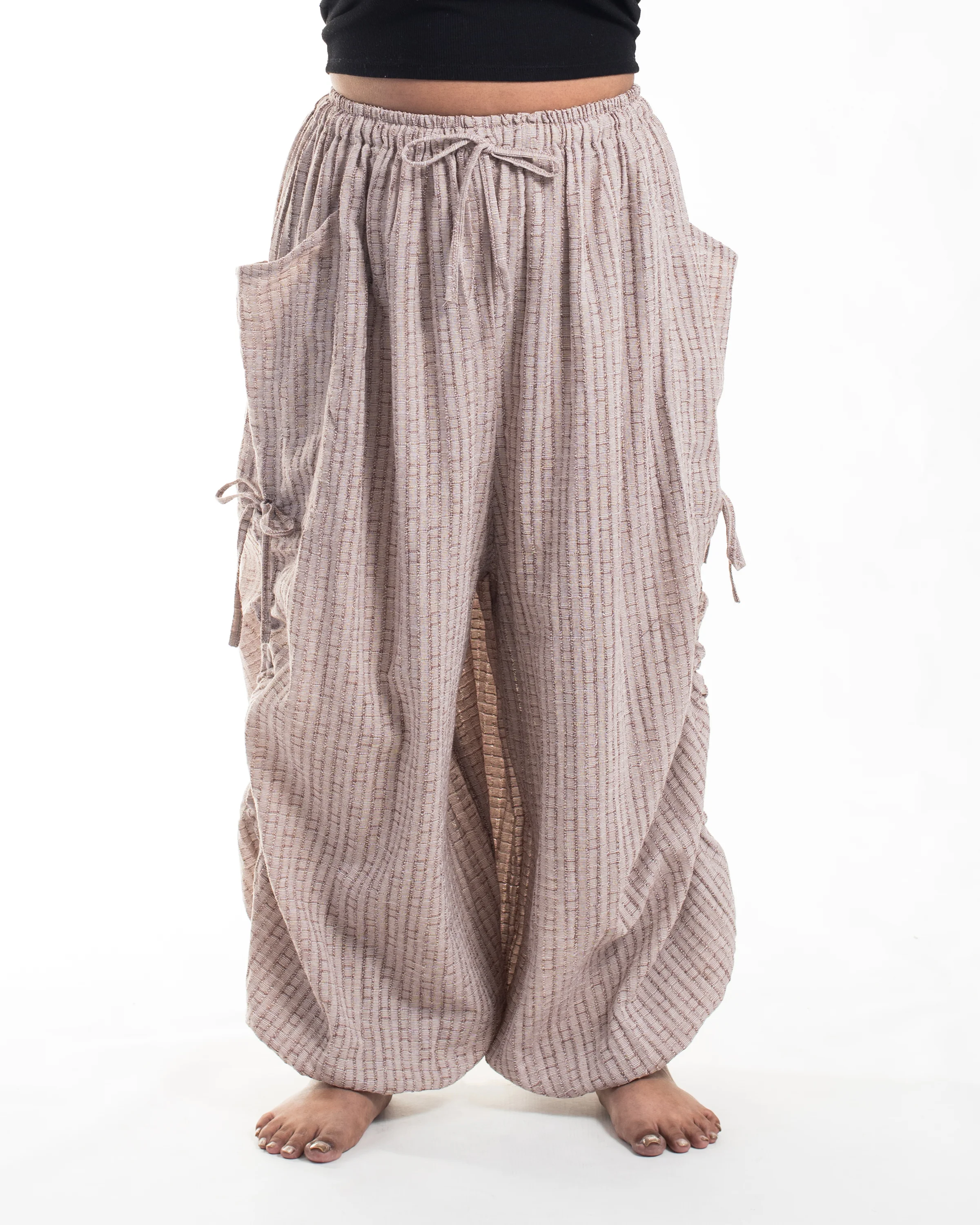 Plus Size Women's Ribbed Tencel Cotton Blend Pants in Brown