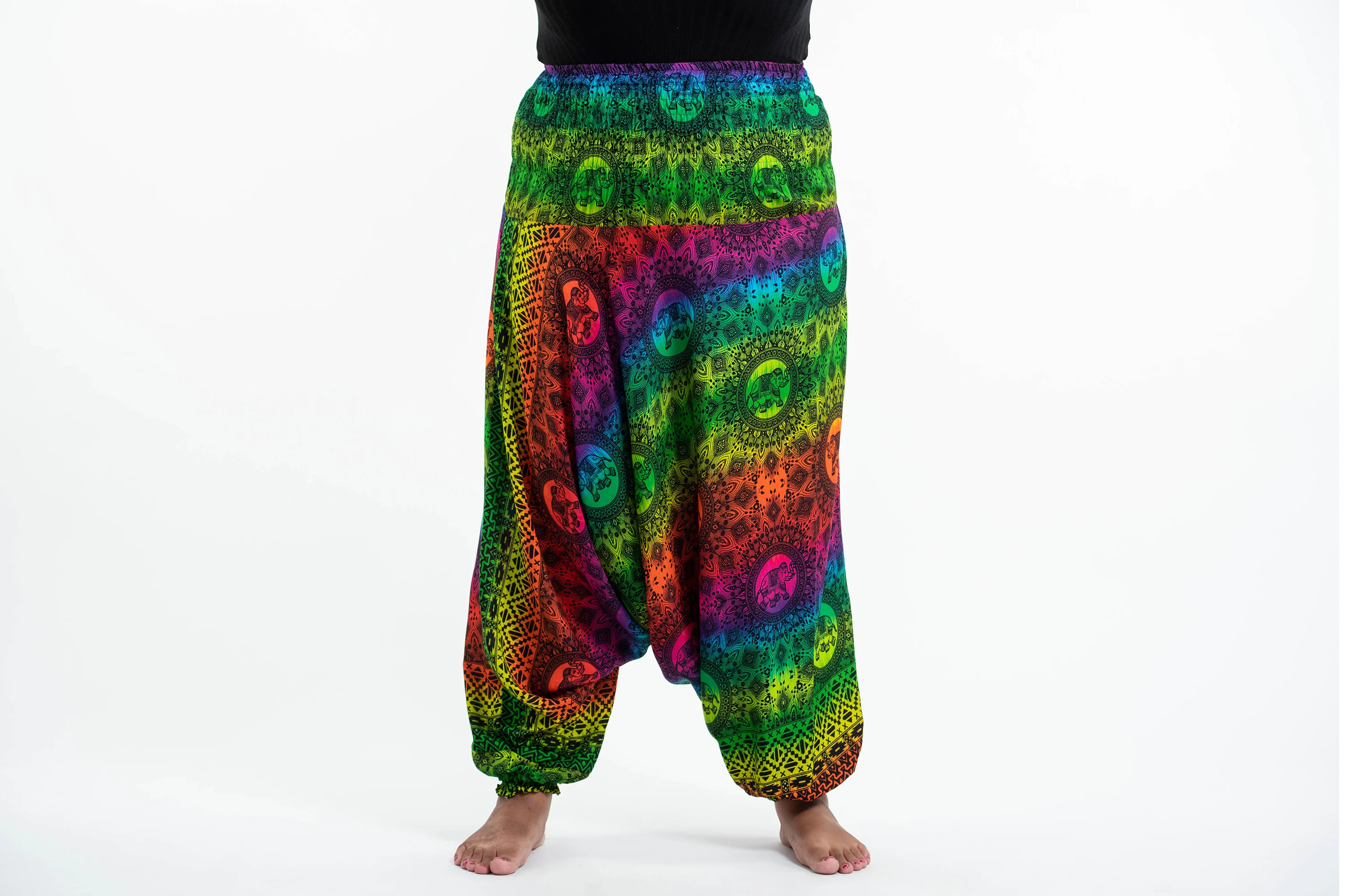 1799-Plus-Size-Rainbow-Elephant-2-in-1-Jumpsuit-Elephant-Pants-in-Green-2.webp Plus Size Rainbow Elephant 2-in-1 Jumpsuit Elephant Pants in Green