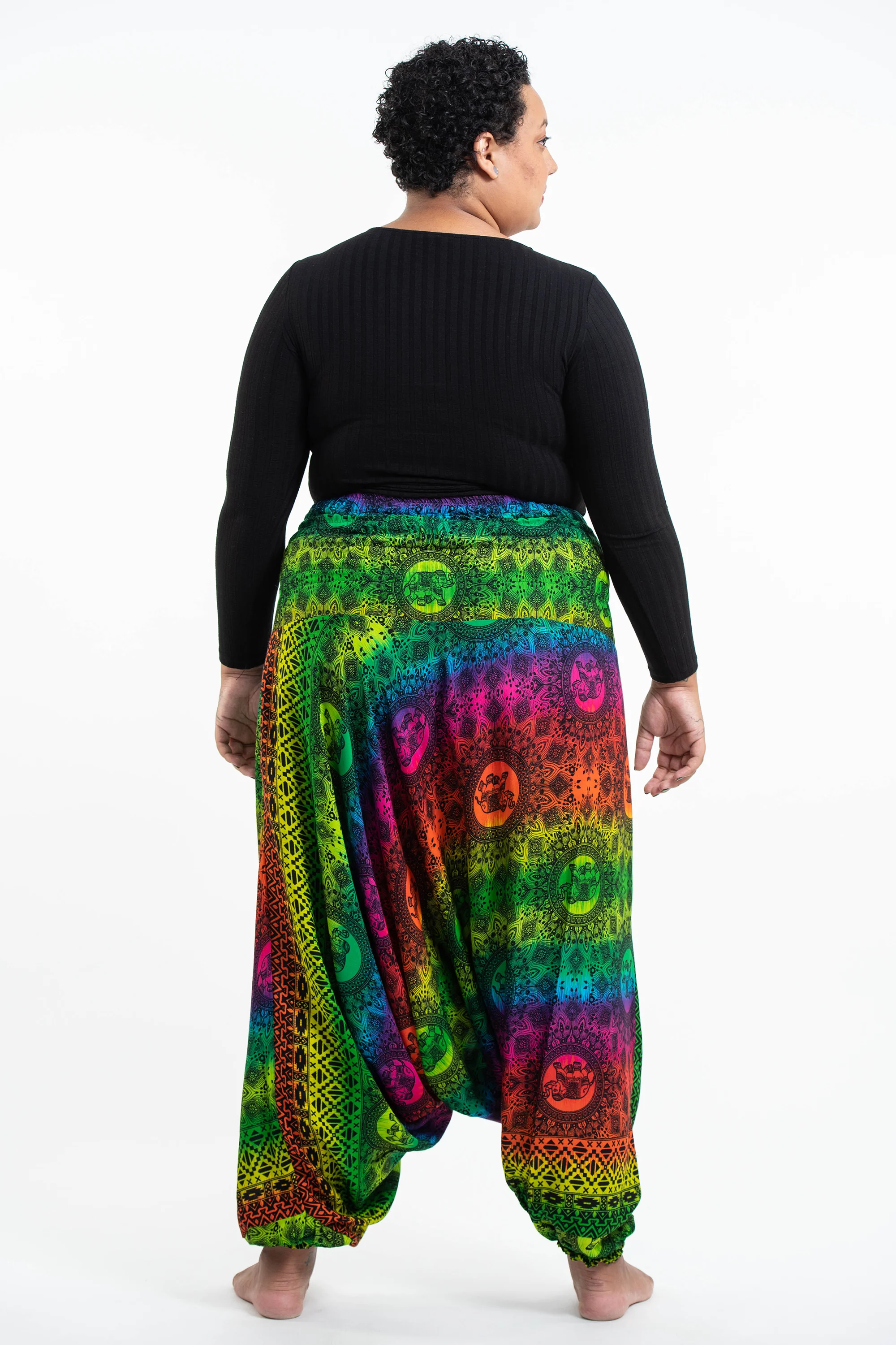 1799-Plus-Size-Rainbow-Elephant-2-in-1-Jumpsuit-Elephant-Pants-in-Green-4.webp Plus Size Rainbow Elephant 2-in-1 Jumpsuit Elephant Pants in Green