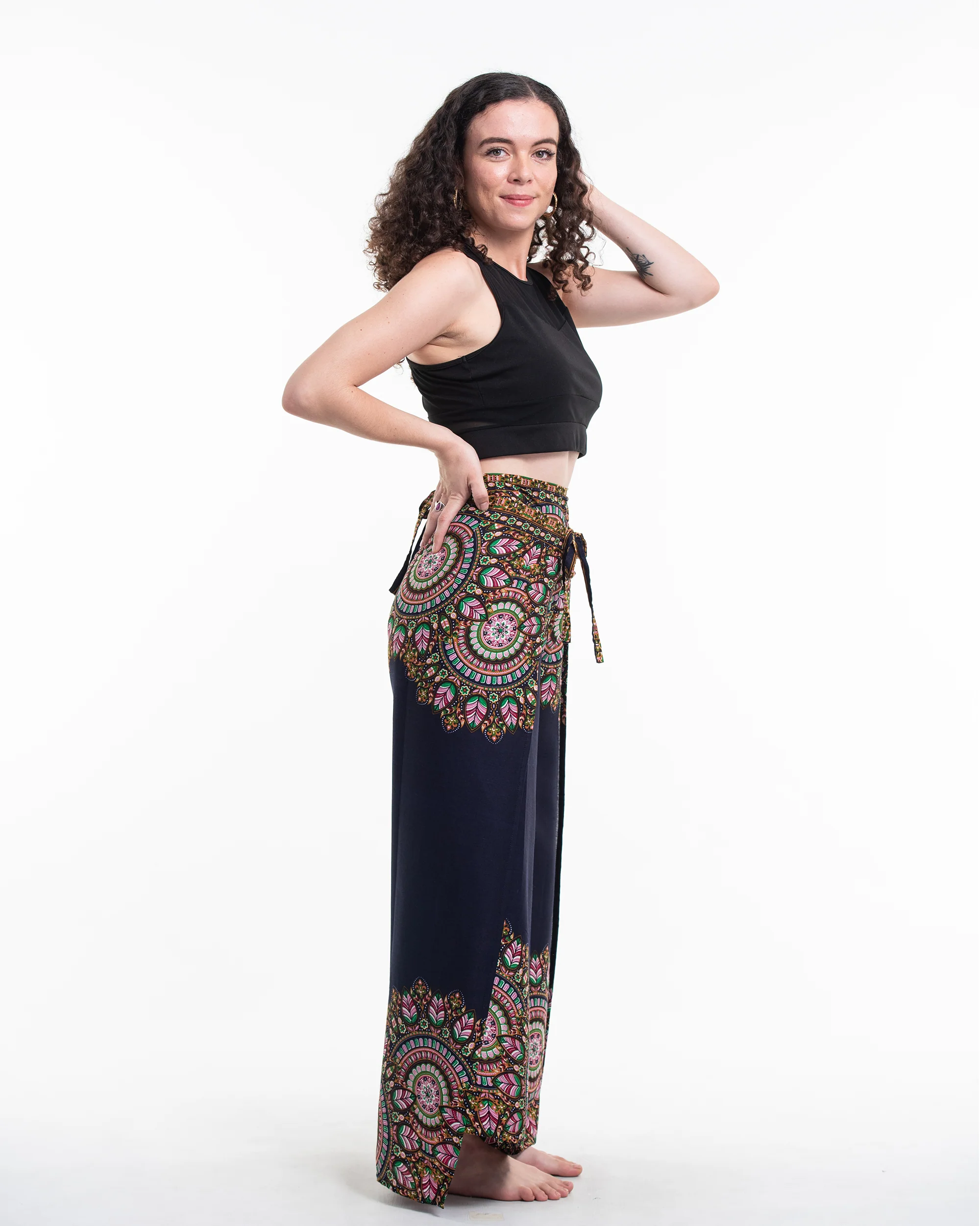 1805-Feather-Mandalas-Wrap-Palazzo-Style-Harem-Pants-in-Navy-3.webp Feather Mandalas Wrap Palazzo Style Harem Pants in Navy