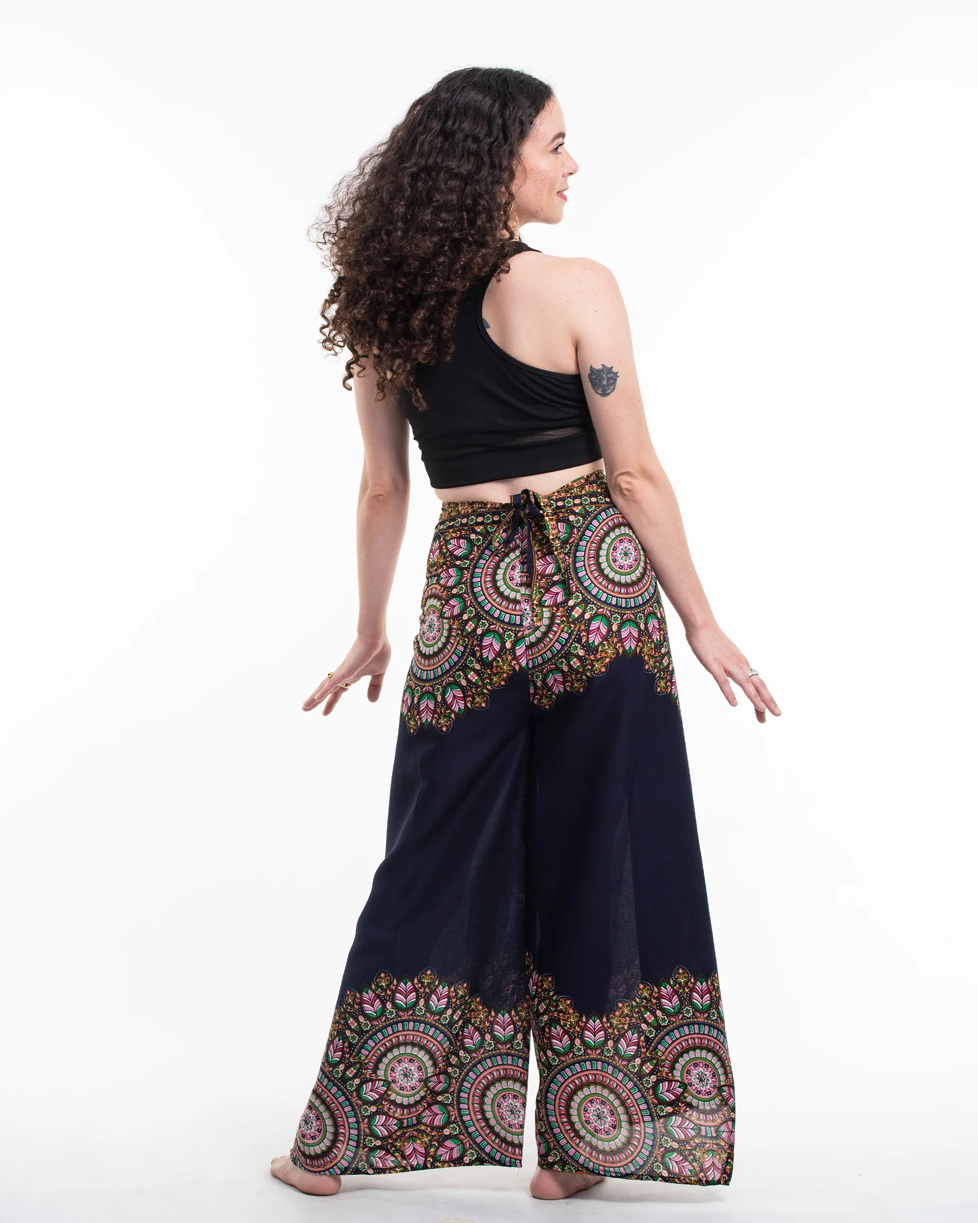 1805-Feather-Mandalas-Wrap-Palazzo-Style-Harem-Pants-in-Navy-4.webp Feather Mandalas Wrap Palazzo Style Harem Pants in Navy
