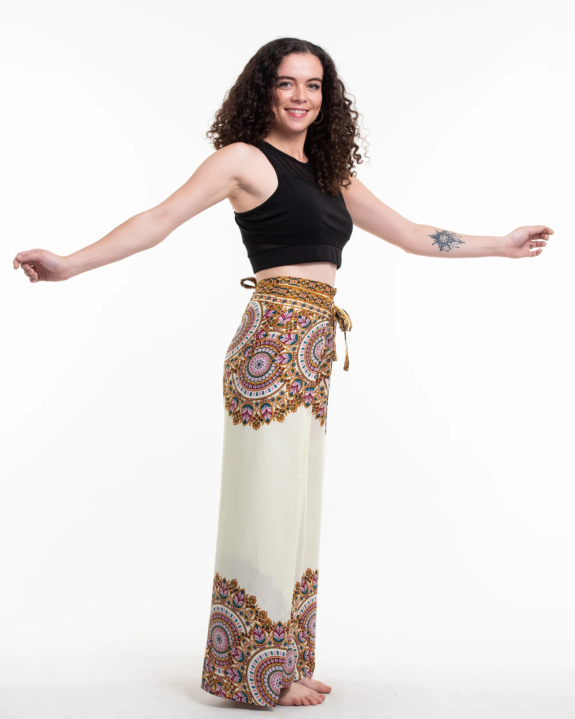 1806-Feather-Mandalas-Wrap-Palazzo-Style-Harem-Pants-in-Cream-3.webp Feather Mandalas Wrap Palazzo Style Harem Pants in Cream