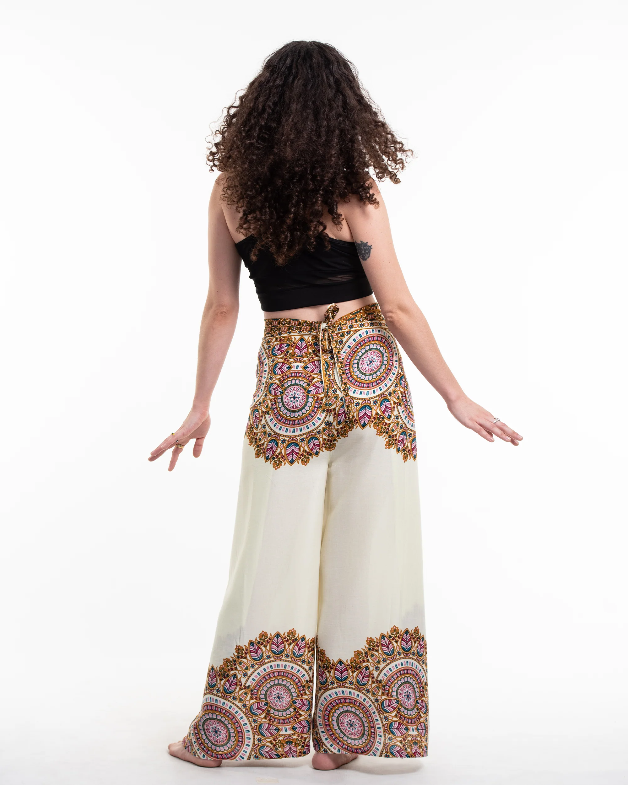 1806-Feather-Mandalas-Wrap-Palazzo-Style-Harem-Pants-in-Cream-4.webp Feather Mandalas Wrap Palazzo Style Harem Pants in Cream