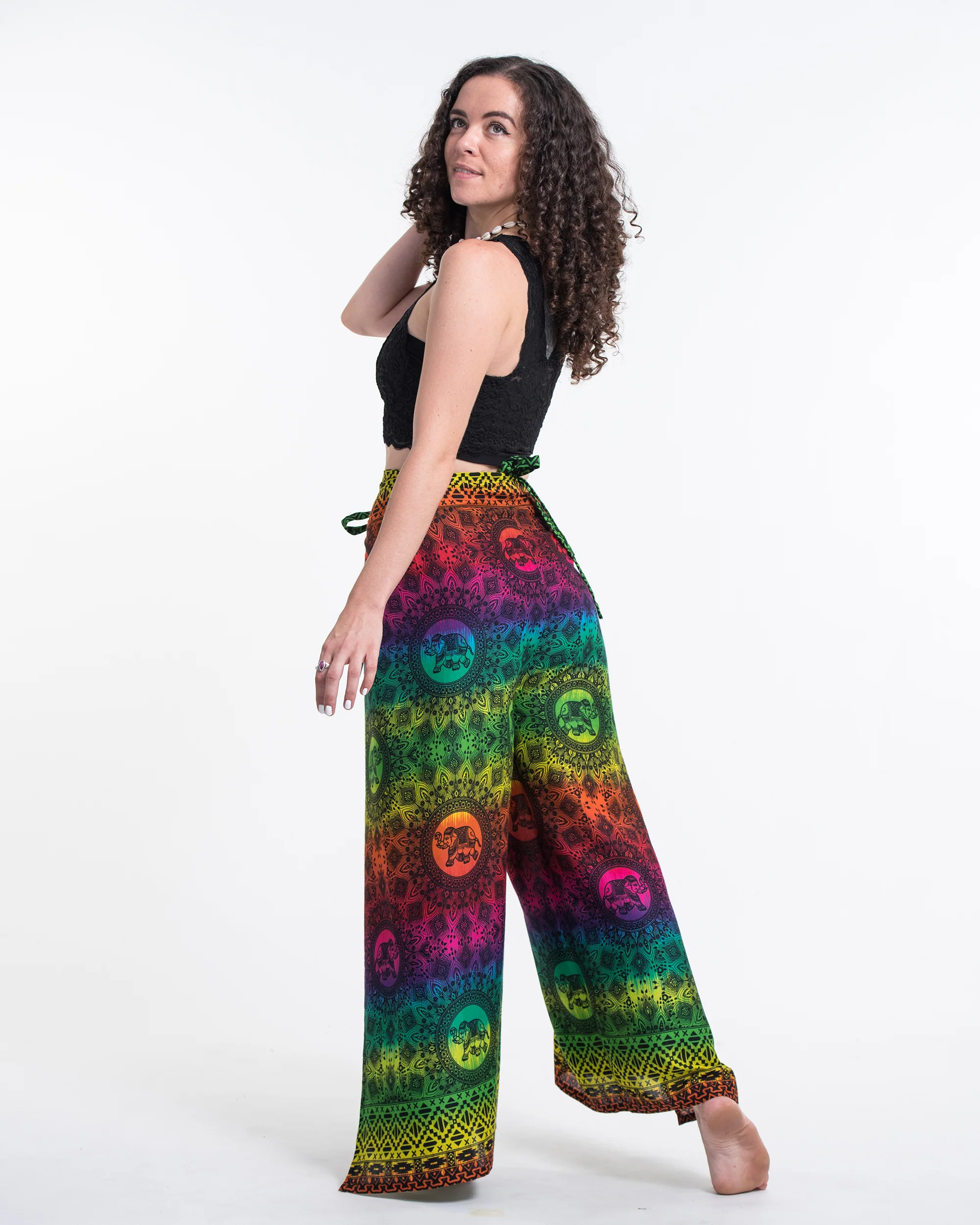 1810-Rainbow-Elephant-Wrap-Palazzo-Style-Elephant-Pants-in-Green-4.webp Rainbow Elephant Wrap Palazzo Style Elephant Pants in Green